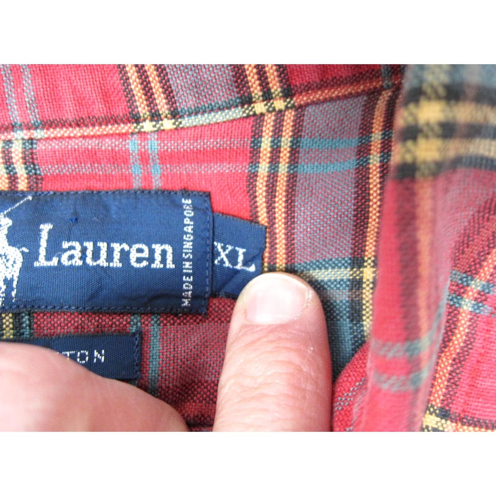 Ralph Lauren VINTAGE Ralph Lauren Shirt Mens XL Red Green Polo Crest Pocket Size US XL / EU 56 / 4 - 7 Thumbnail
