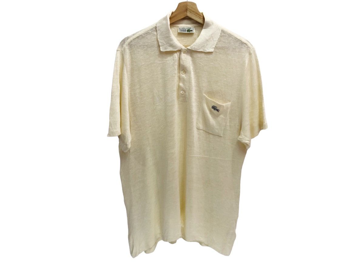 image of Vintage Lacoste Chemise M. France Polo Shirt in Cream, Men's (Size Medium)