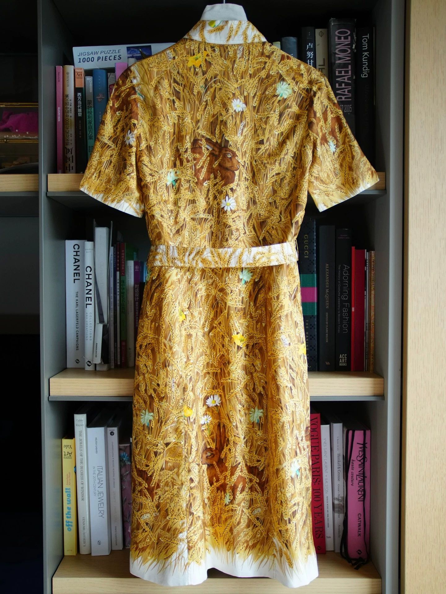 Hermes Hermes Women's Silk Shirt Dress Les Bles Rabbit Autumn 38 Size S / US 4 / IT 40 - 3 Thumbnail