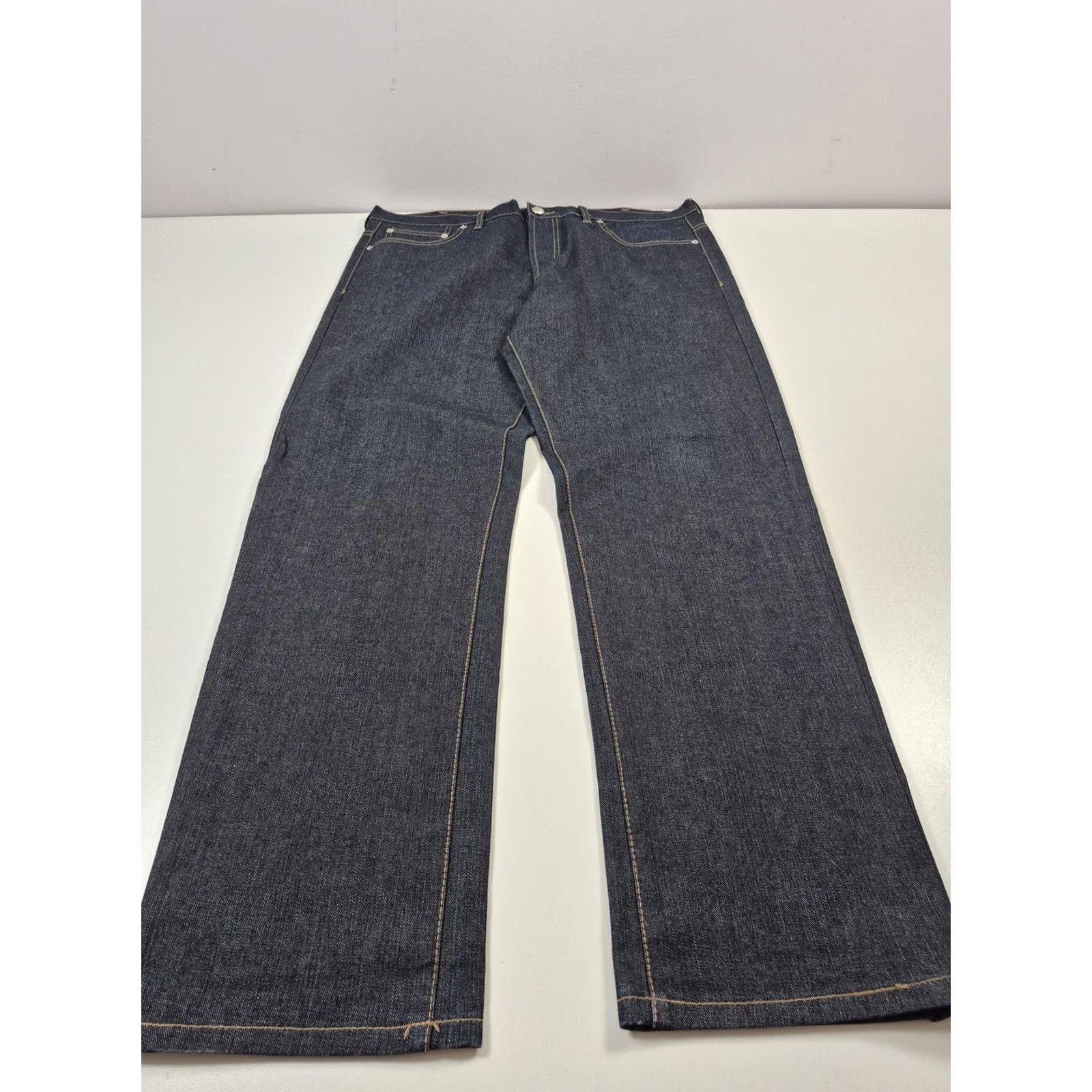 Sean John VTG Sean John Jeans Mens 38 Wide Leg Dark Blue Y2K 5-Pocket Denim Straight Rise High Vintage Clothing Size US 38 / EU 54 - 2 Thumbnail