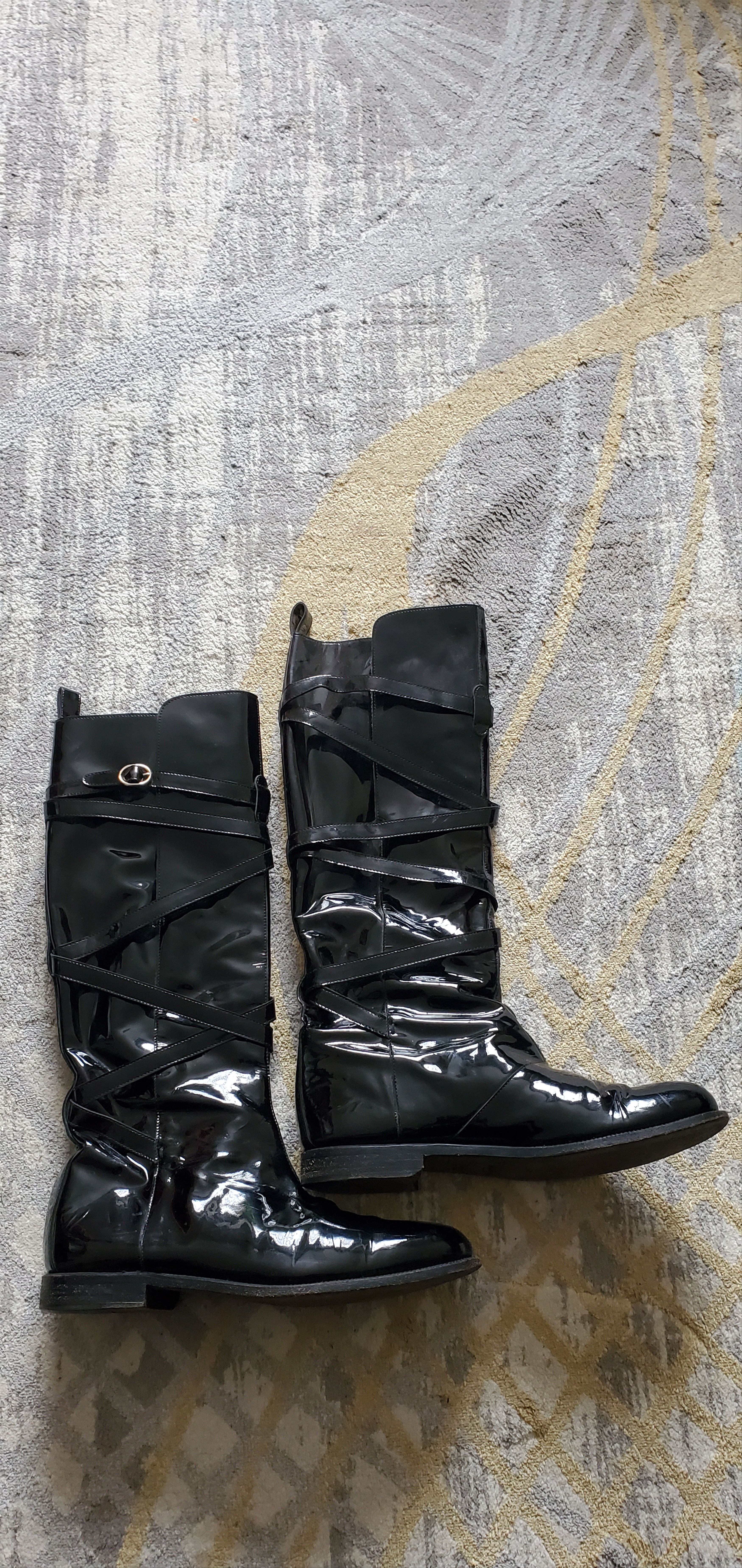 Yves Saint Laurent YSL Patent Leather Knee Boots Size US 6.5 / IT 36.5 - 1 Thumbnail