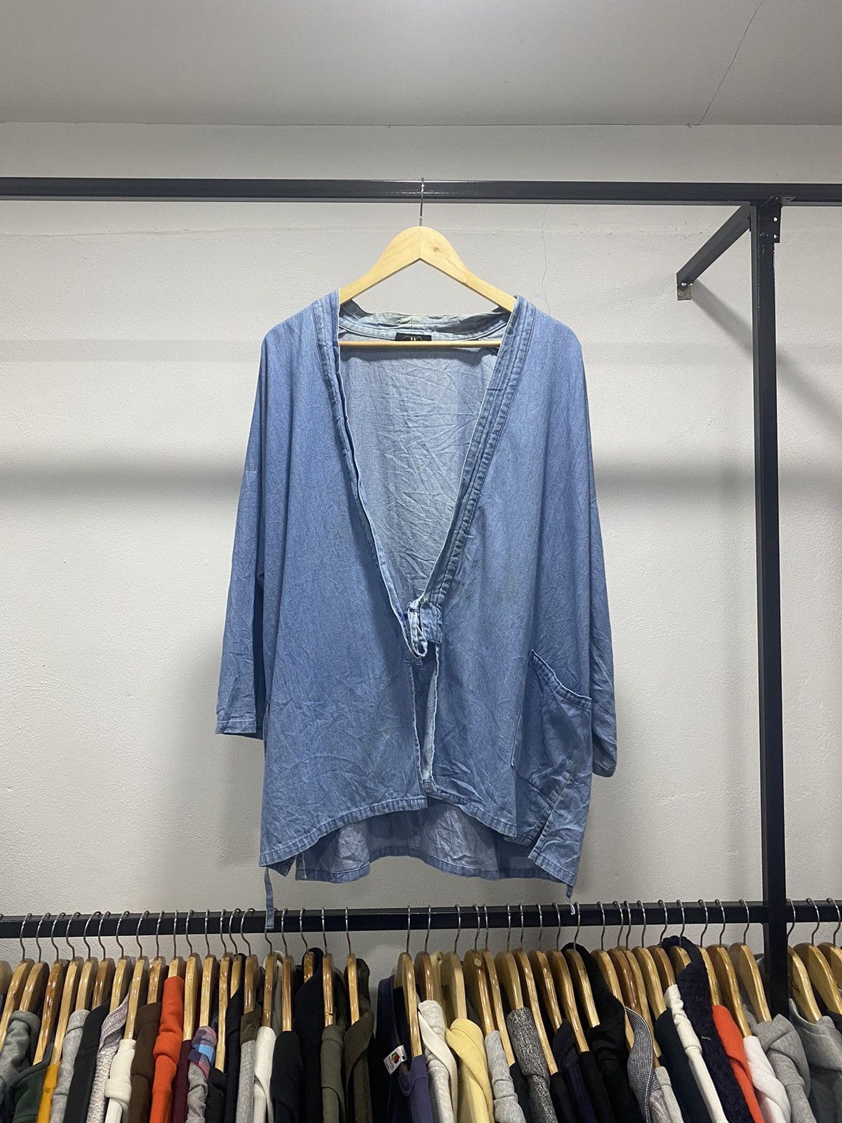 Japanese Brand Sick☠️ Takumi Denim Cardigan Kimono Japan 90s Lgb Grunge Size US L / EU 52-54 / 3 - 1 Thumbnail