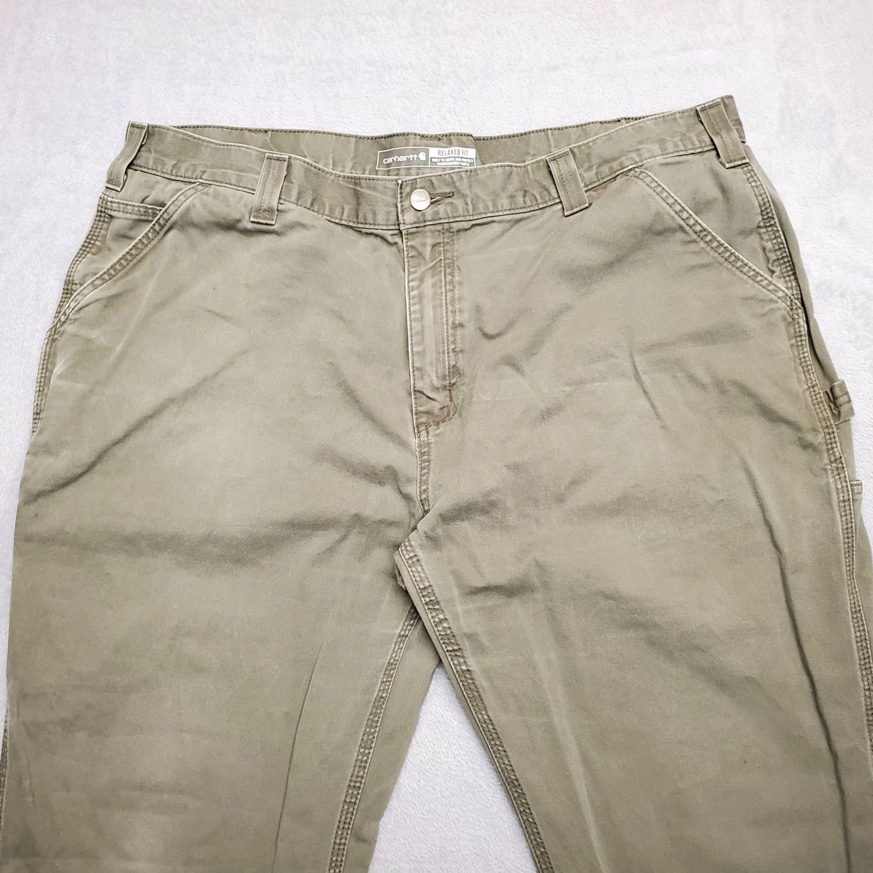 Carhartt Carhartt Pants Men 42x30 Green Twill Relaxed Carpenter Cargo Workwear B324 ARG Size US 42 / EU 58 - 3 Thumbnail