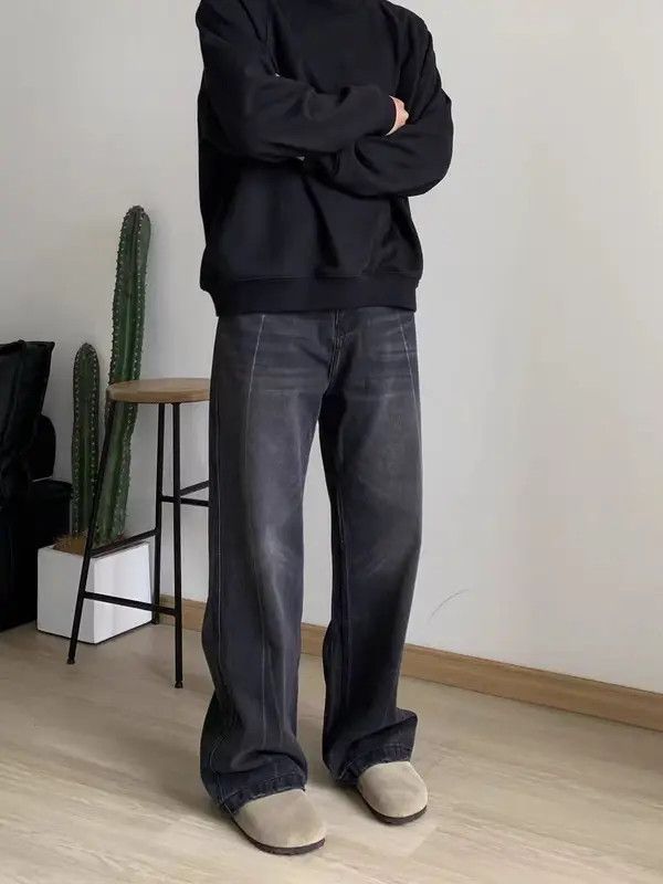 Japanese Brand Aoyama x Kawa Street Washed and Aged Casual Black Jeans Size US 30 / EU 46 - 8 Thumbnail
