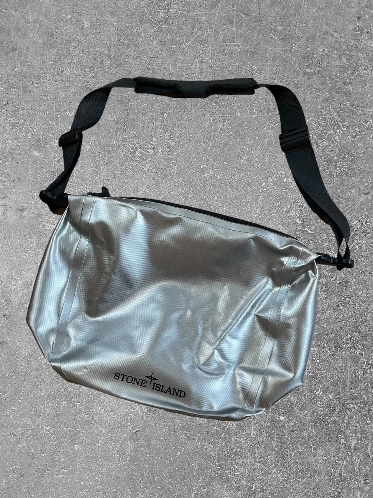 image of Stone Island Ortlieb Vintage Bag in Silver, Men's
