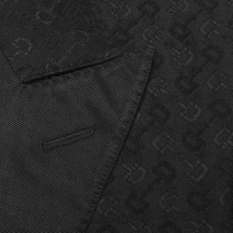Gucci o1s1wg110426 Wool Silk Horsebit Formal Jacket in Black Size US M / EU 48-50 / 2 - 5 Thumbnail