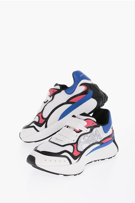 Alexander McQueen Alexsander McQueen Leather Low-Top Sneakers with Color Block Details Size US 11.5 / EU 44-45 - 1 Thumbnail
