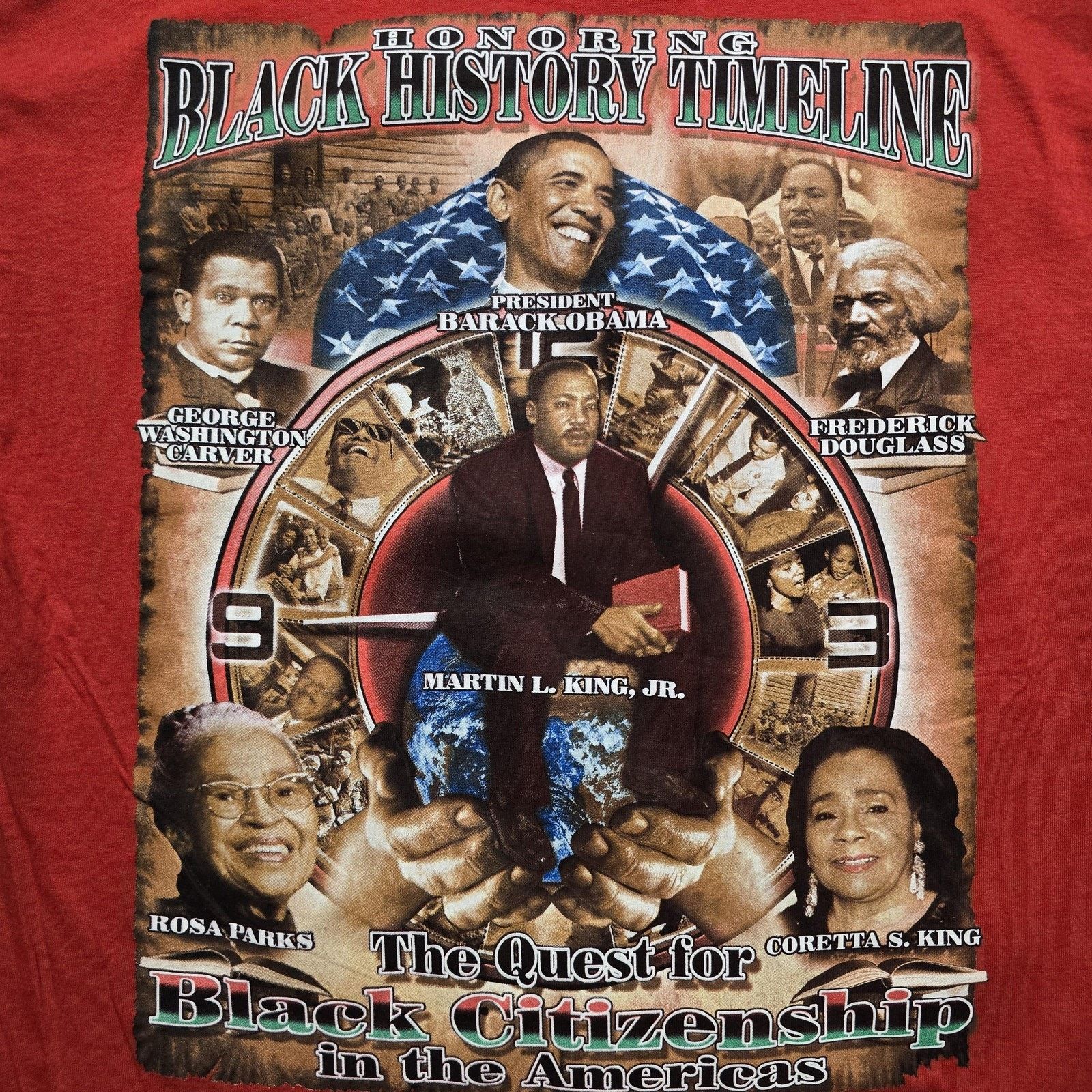 Delta Black History Timeline XL Obama MLK Rosa Parks Douglass Tee Size US XL / EU 56 / 4 - 2 Thumbnail