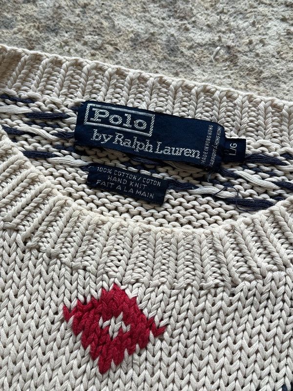 Polo Ralph Lauren Polo Ralph Lauren Aeroplan Sweater Vintage 90s Hand Knit Size US L / EU 52-54 / 3 - 6 Thumbnail