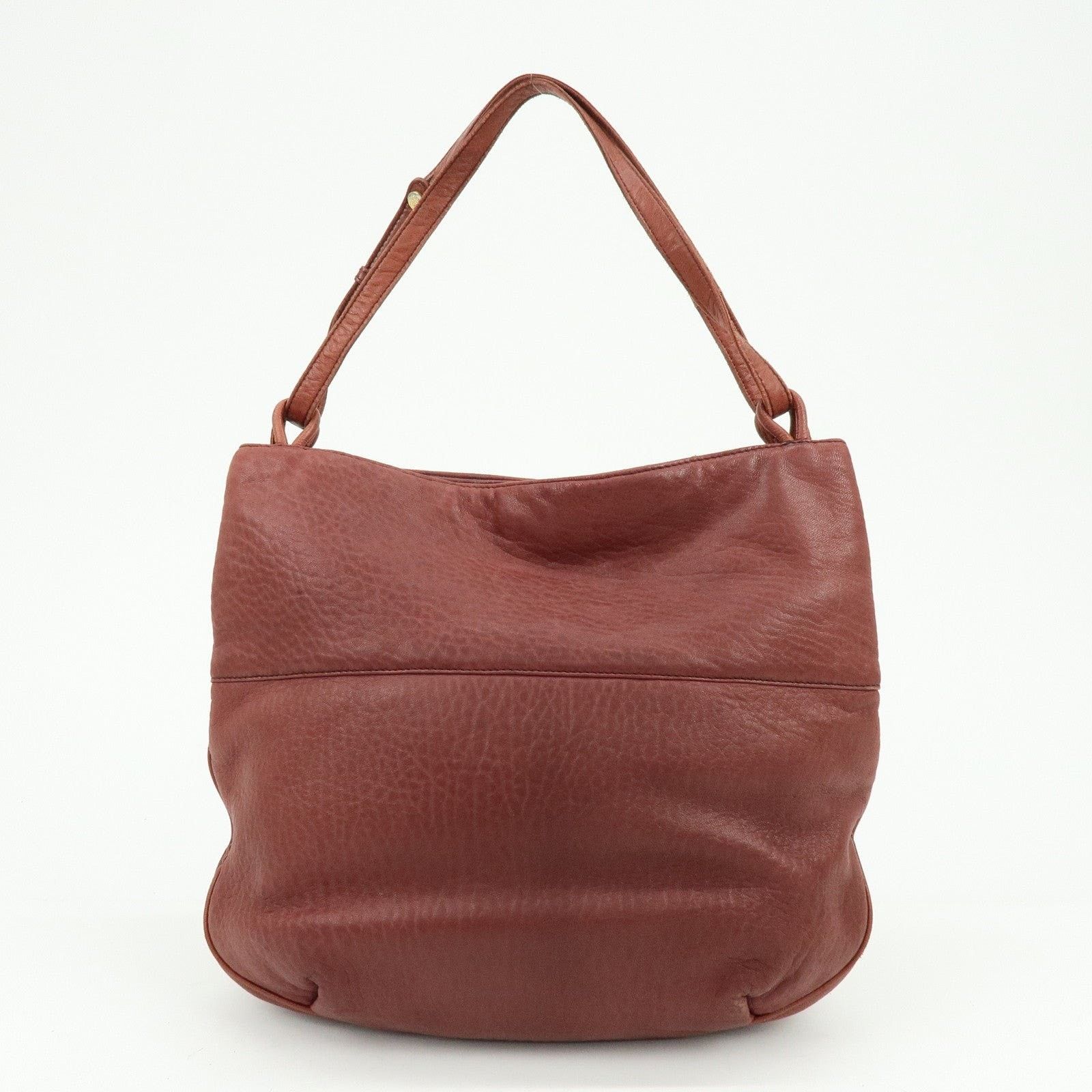 Loewe Loewe Anagram Leather Shoulder Bag Burgundy Size ONE SIZE - 2 Thumbnail