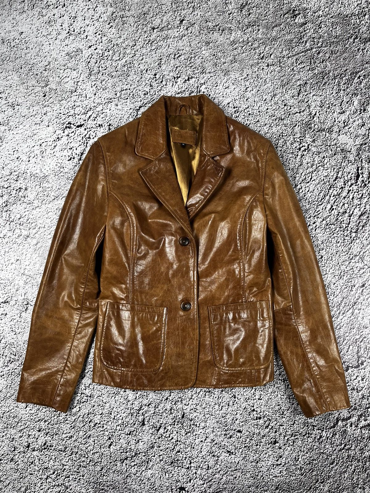 Leather Vintage Y2K Leather jacket avant garde aviator coat XL Size XL / US 12-14 / IT 48-50 - 1 Thumbnail