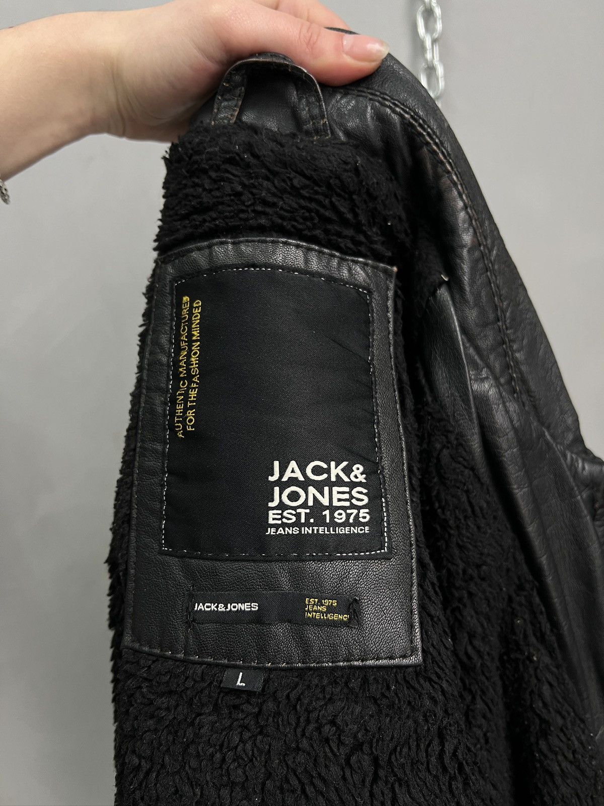 Schott Jack Jones Black Leather Bomber Jacket Vintage 90s Size US L / EU 52-54 / 3 - 9 Thumbnail
