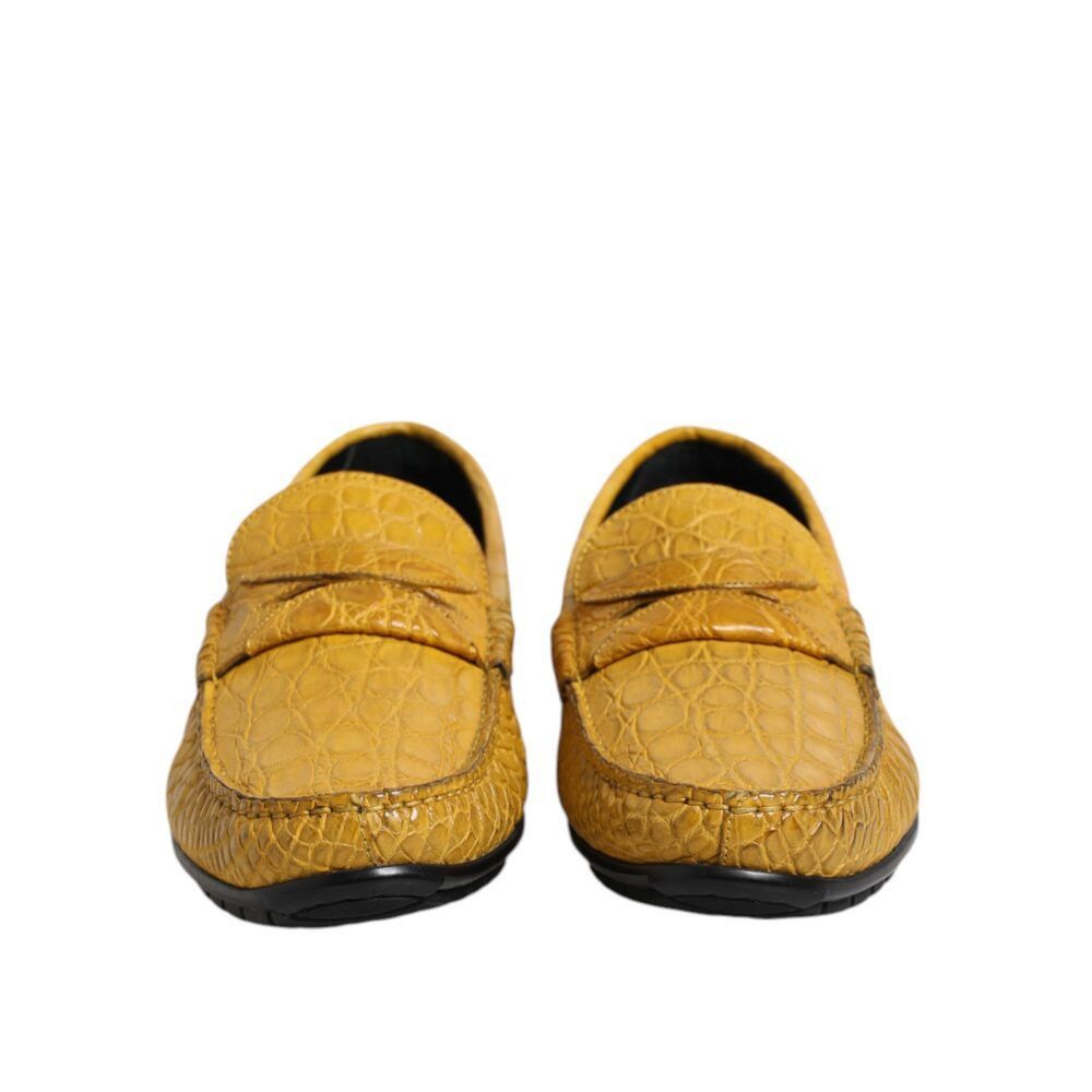 Dolce & Gabbana Dolce & Gabbana Yellow Exotic Leather Loafers Slip On Shoes Size US 8 / EU 41 - 2 Thumbnail