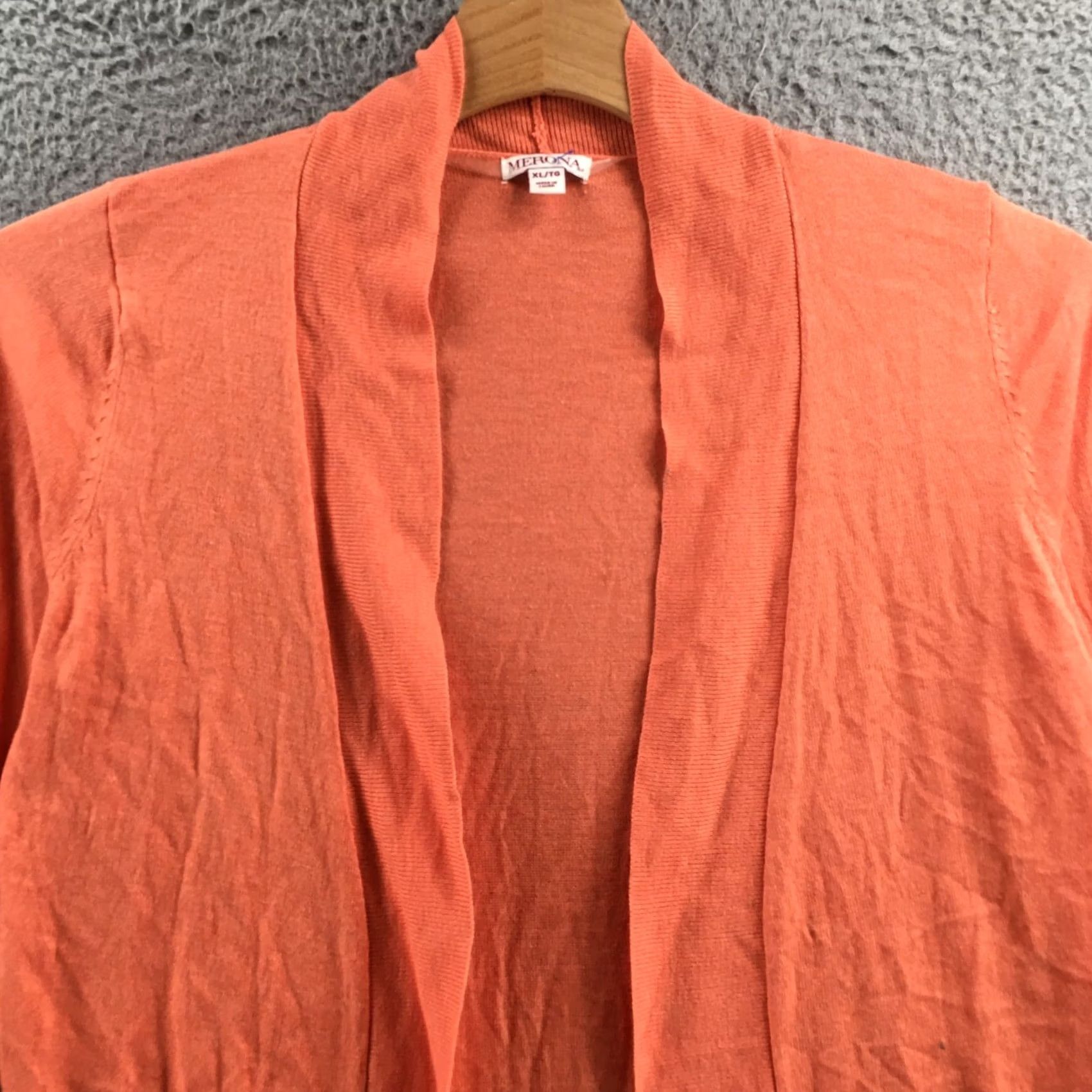 Merona Merona Cardigan Sweater Womens XL Coral Orange Open Front Casual NEW Size XL / US 12-14 / IT 48-50 - 2 Thumbnail