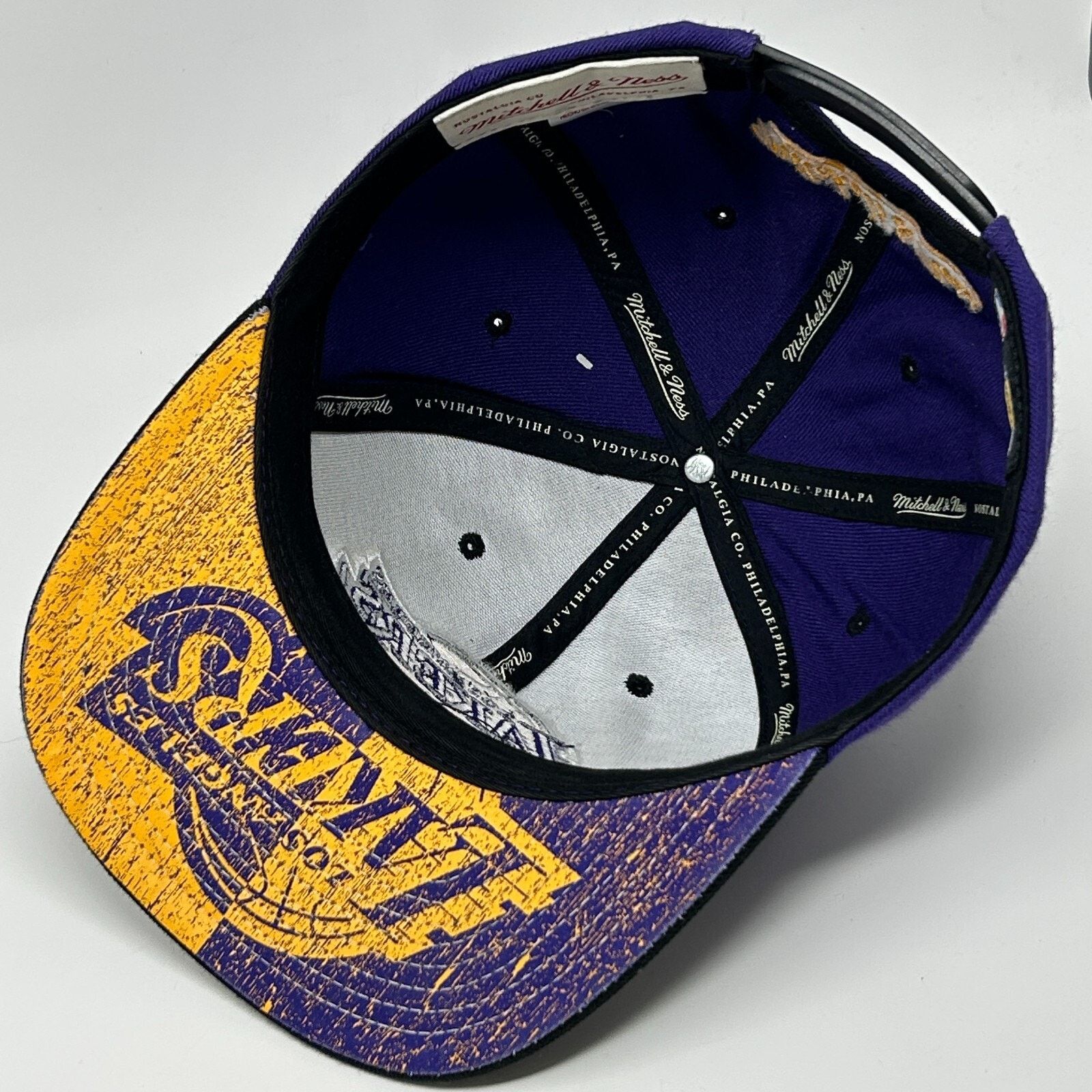 Mitchell & Ness Los Angeles Lakers Hat Baseball Cap Mitchell & Ness Purple Size ONE SIZE - 4 Thumbnail