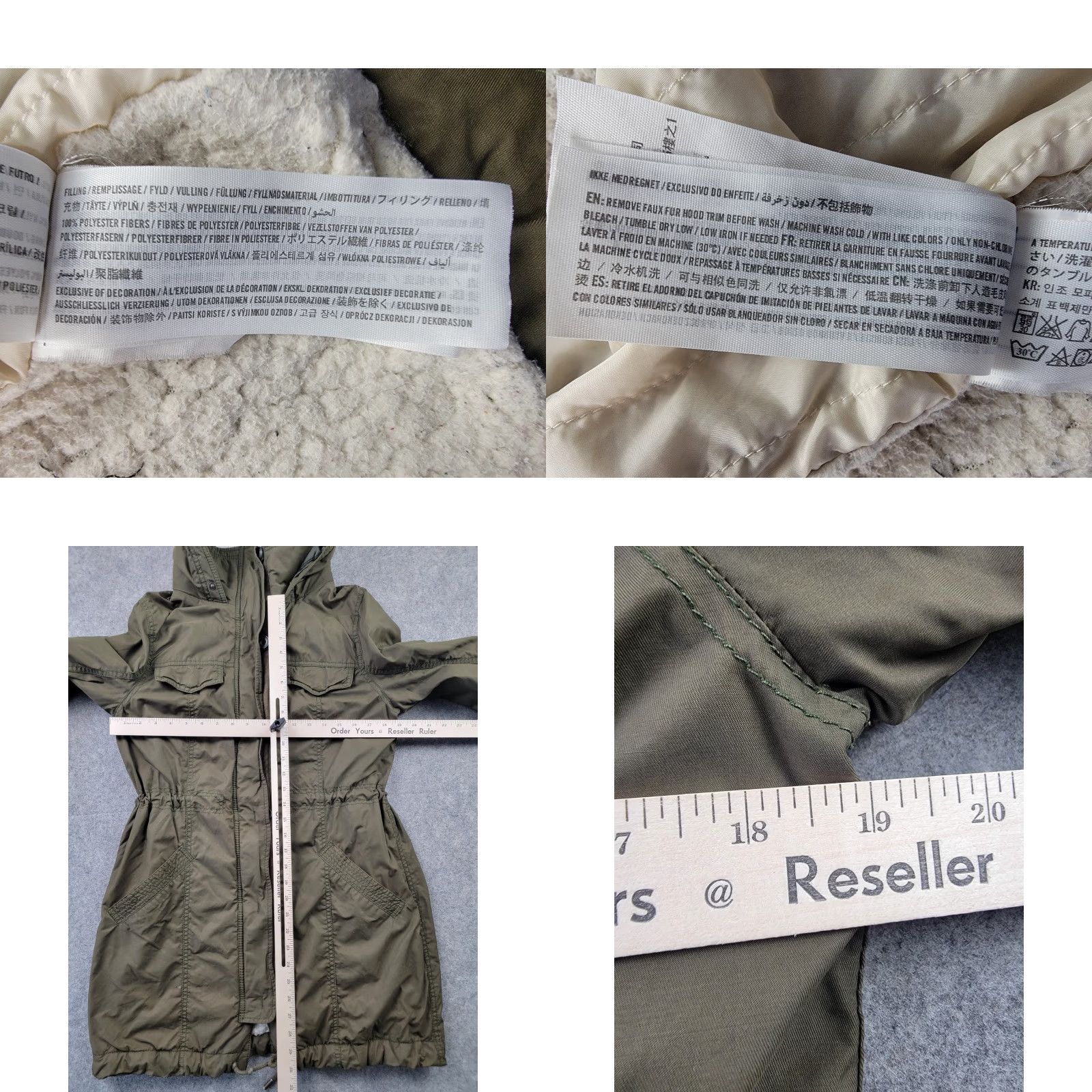 Abercrombie & Fitch Abercrombie & Fitch Coat Womens Large Green Parka Utility Hooded Y2K Size L / US 10 / IT 46 - 9 Thumbnail