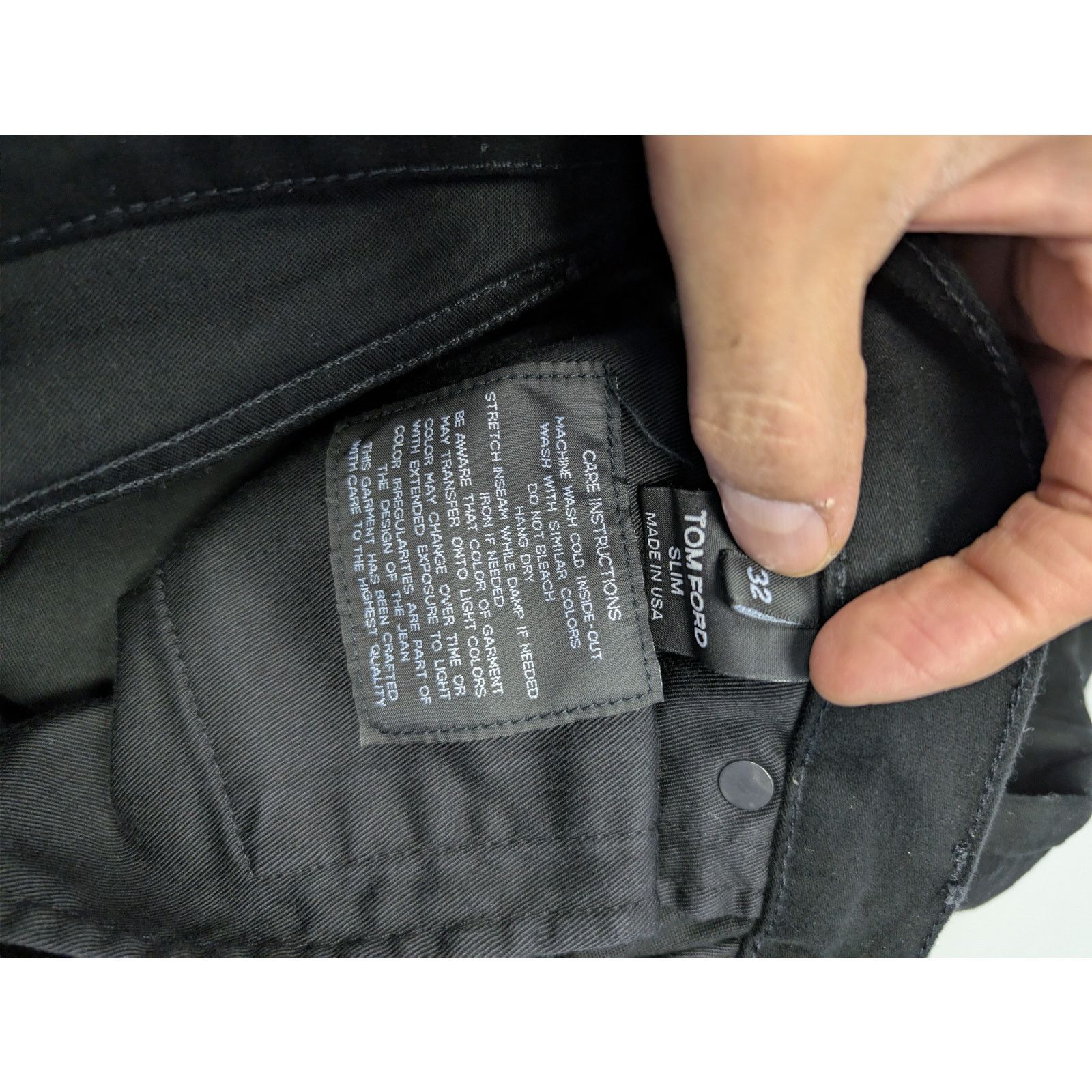 Tom Ford o1rshd1 Slim Fit Denim Jeans in Black Size US 32 / EU 48 - 18 Thumbnail