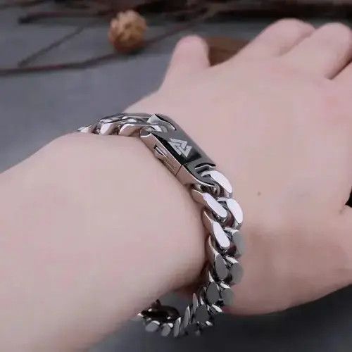 Vintage Viking Cast Cuban Chain Men's Bracelet Size ONE SIZE - 5 Thumbnail