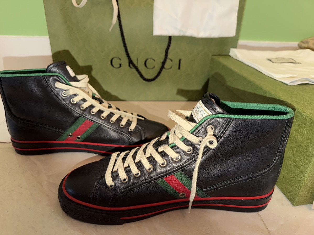 Gucci Gucci 1977 black leather high-top! Size US 11 / EU 44 - 3 Thumbnail