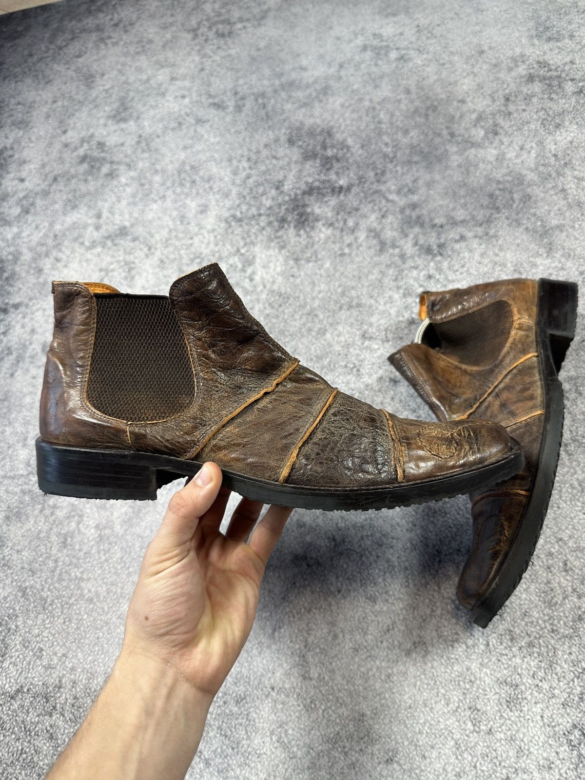 Genuine Leather Y2K Leather Casual Boots Avant Garde Streetwear Rare Cowboy Size US 10 / EU 43 - 2 Thumbnail