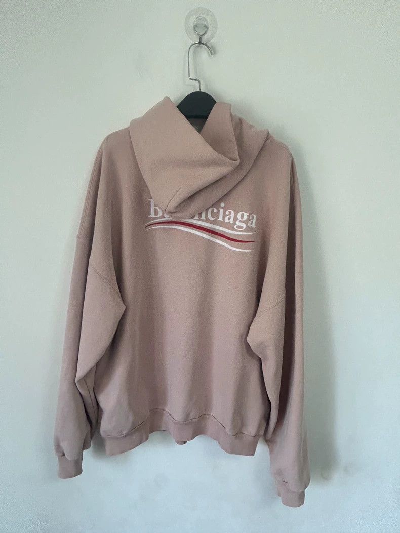 Balenciaga Balenciaga Pale Pink Embroidered Coke Waves Hoodie Hoodie Size US M / EU 48-50 / 2 - 2 Thumbnail
