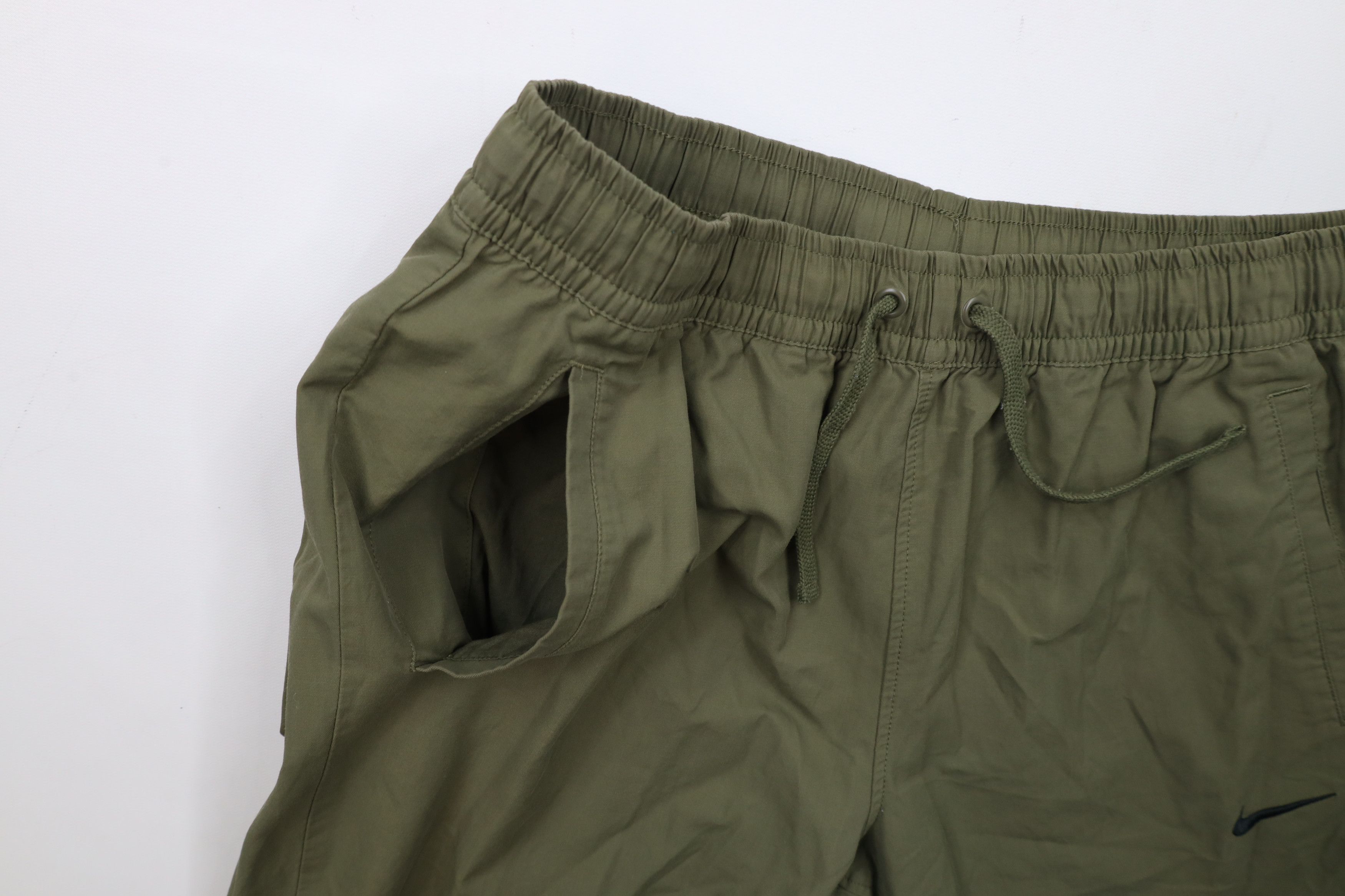 Nike × Vintage Vintage Nike Mini Swoosh Cuffed Joggers Pants Olive Green Size US 36 / EU 52 - 7 Thumbnail