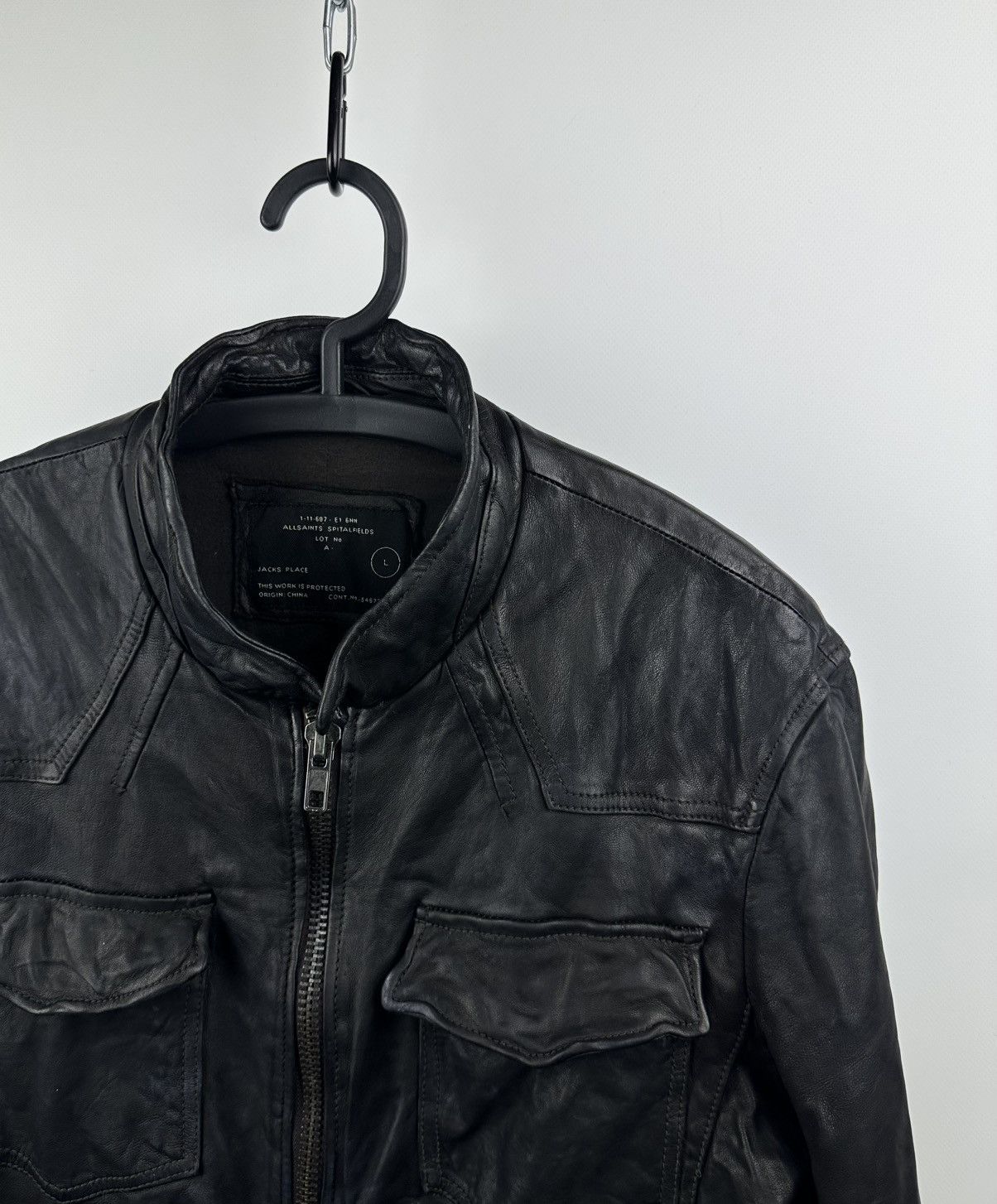 Allsaints Allsaints Neuman Men's Dark Brown Leather Jacket - Size L Size US L / EU 52-54 / 3 - 5 Thumbnail
