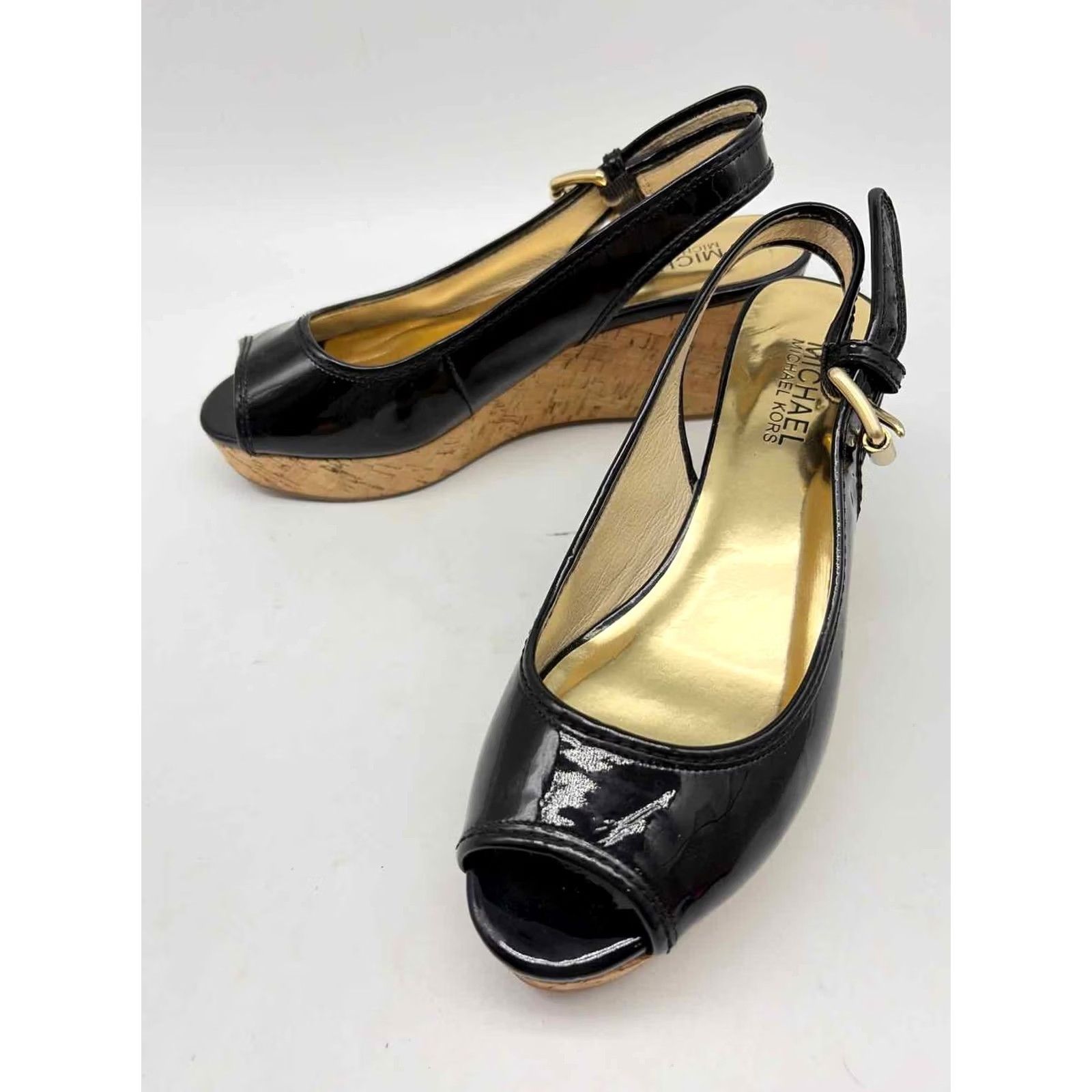 Michael Kors Michael Kors Black Wedge Heels Size 6.5 Size US 7 / IT 37 - 2 Thumbnail