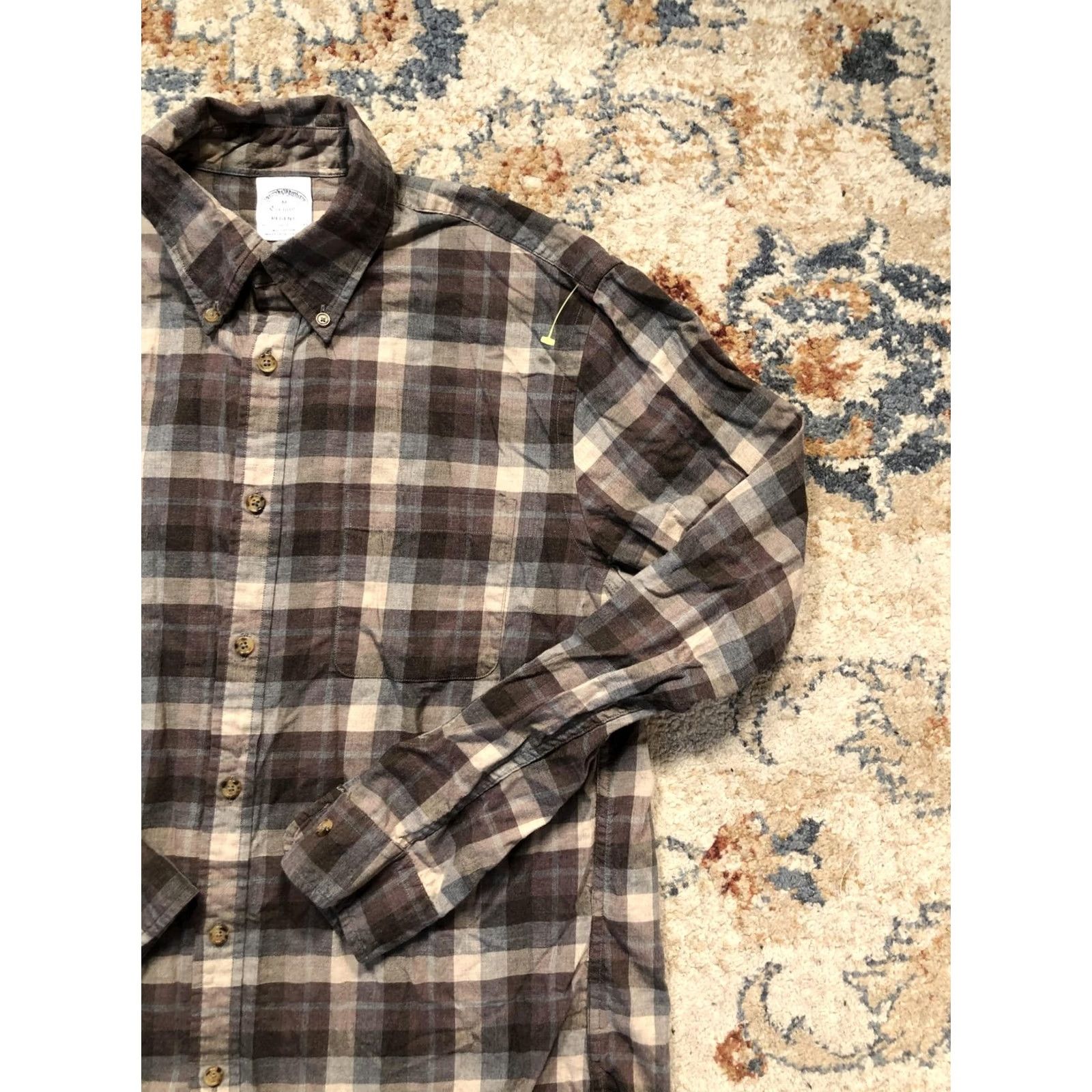 Brooks Brothers Brooks Brothers Shirt Mens M Brown Plaid Long Sleeve Button-Down Casual Shirt Size US M / EU 48-50 / 2 - 4 Thumbnail