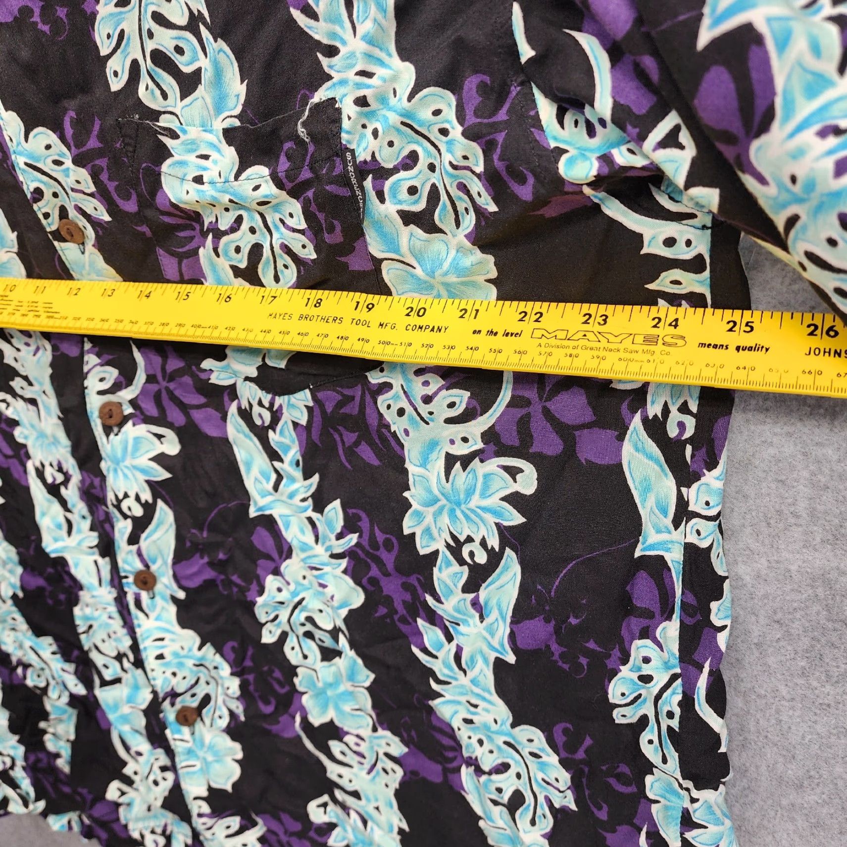 Vintage Sundrenched Button-Up Shirt Mens L Black Purple Floral Short Sleeve Rayon Woven Casual Travel Workwear Vintage No Size US L / EU 52-54 / 3 - 6 Thumbnail