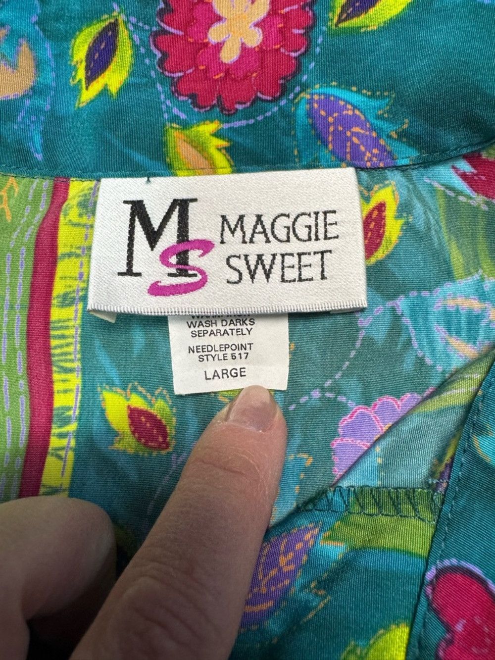 Other Vintage Maggie Sweet Floral Button-Down Long Sleeve Shirt S Size L / US 10 / IT 46 - 7 Thumbnail