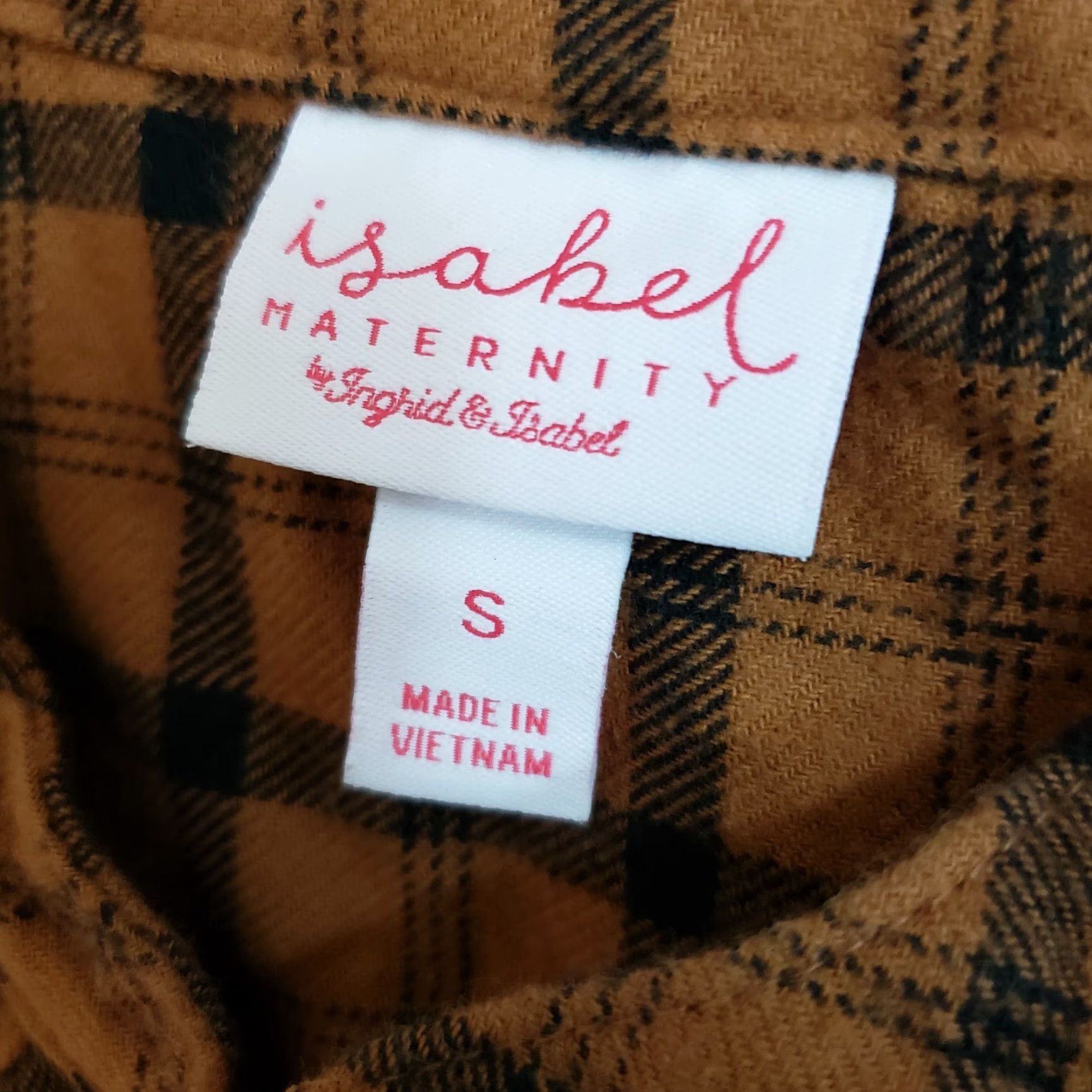 Vintage Isabel Maternity Womens Flannel Top Blouse Sz S Brown Black Plaid Long Sleeve 100% Cotton Ingrid & Isabel Maternity Shirt Womens Size S / US 4 / IT 40 - 6 Thumbnail