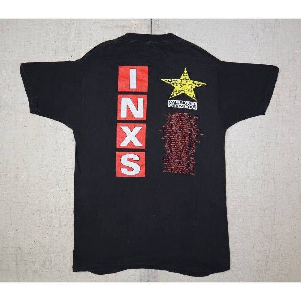 Vintage Vintage 80s INXS Calling All Nations Tour Band T Shirt XL Size US XL / EU 56 / 4 - 2 Thumbnail