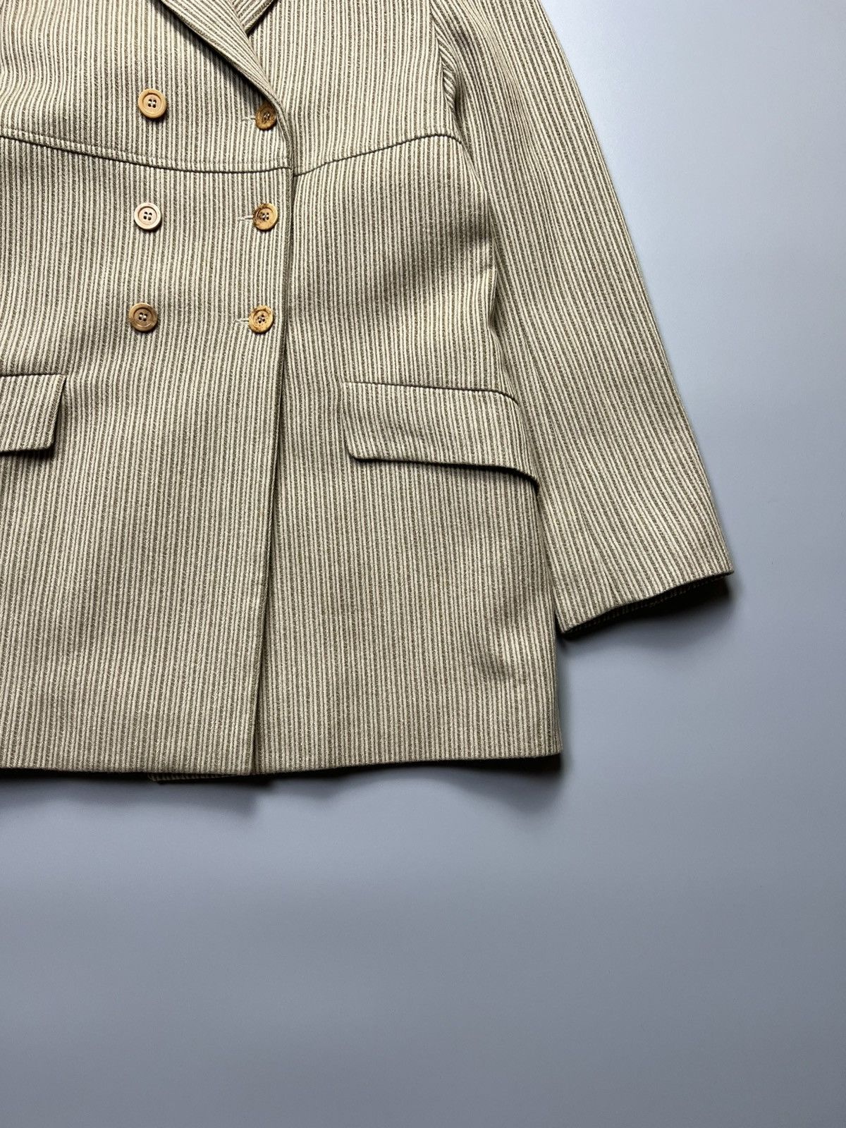 Vanessa Bruno Vanessa Bruno - Pinstripe Beige Wool - Coat Size M / US 6-8 / IT 42-44 - 8 Thumbnail