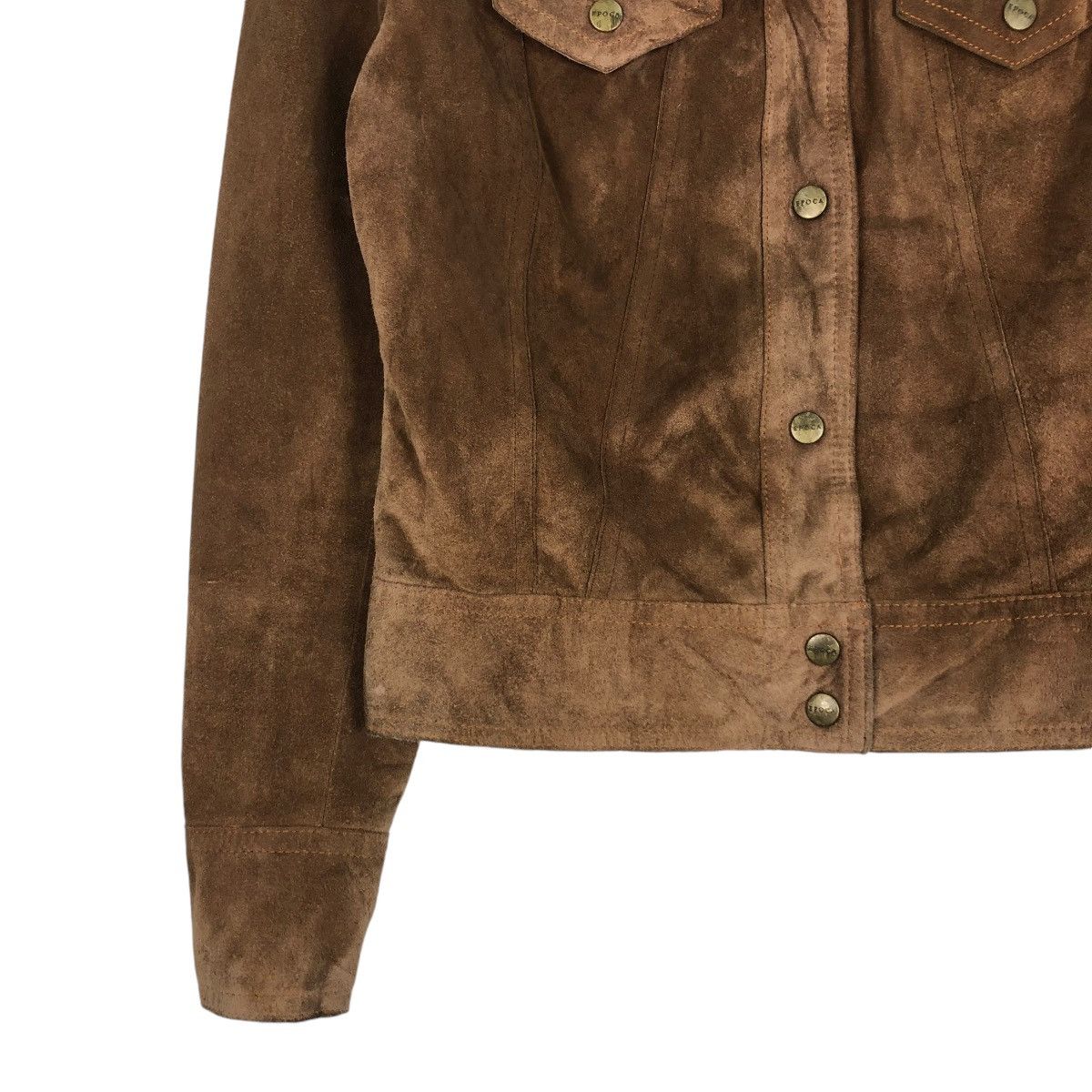 Japanese Brand 🔥CROPPED SUEDE LEATHER JACKET BIKER EPOCA ISSEY MIYAKE Size S / US 4 / IT 40 - 5 Thumbnail