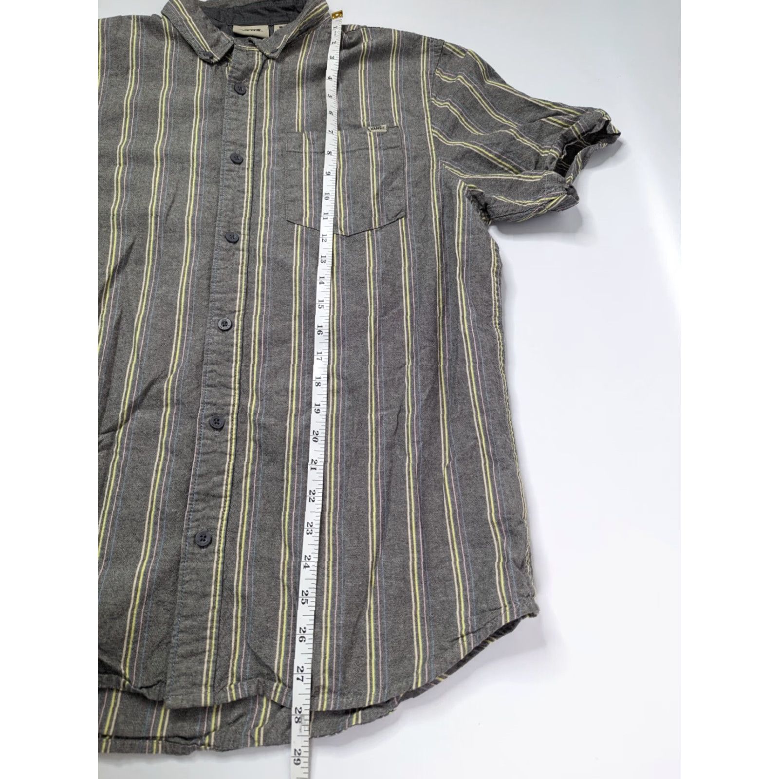 Vans Vans Shirt Men M Gray Striped Button-Down Short Sleeve Collared Shirt Size US M / EU 48-50 / 2 - 5 Thumbnail