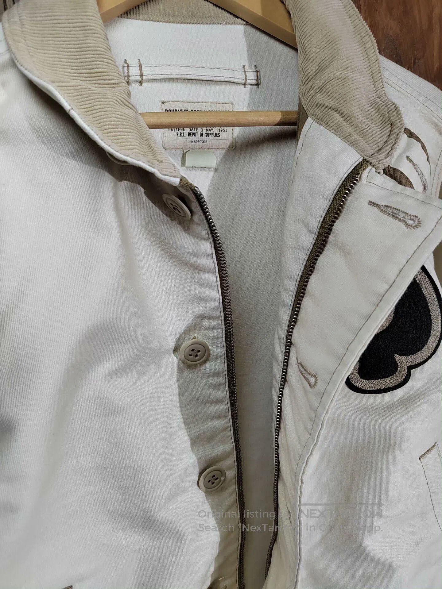 RRL Ralph Lauren Double RL White Jacket with Card Design. Size US M / EU 48-50 / 2 - 3 Thumbnail