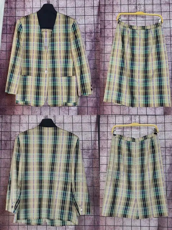 Burberry Burberry Beige Checkered Long Sleeve Cardigan. Size M / US 6-8 / IT 42-44 - 2 Thumbnail