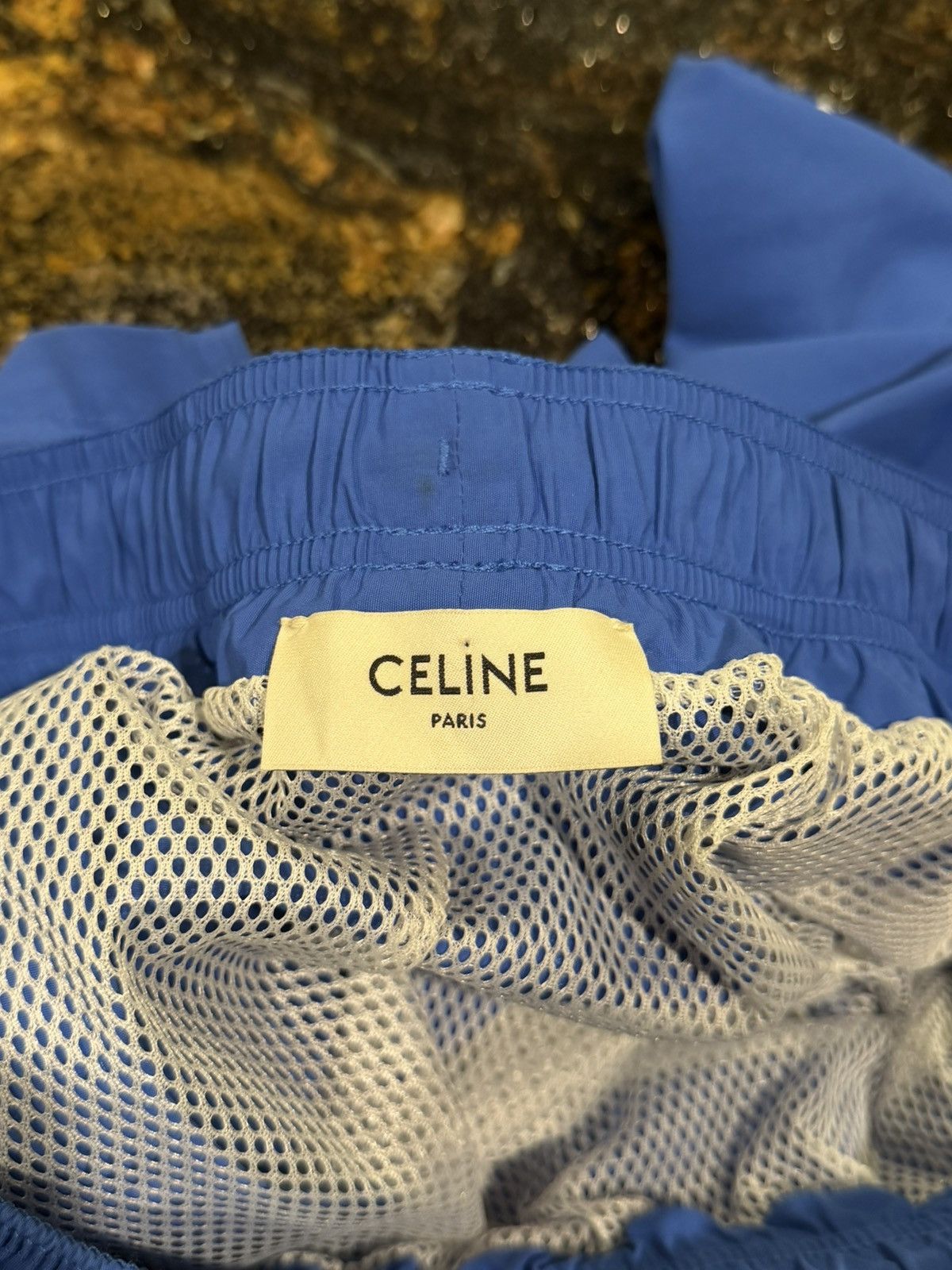 Celine Celine x Hedi FW23 Royal Blue Swim Trunks Logo Print Shorts Size US 34 / EU 50 - 7 Thumbnail