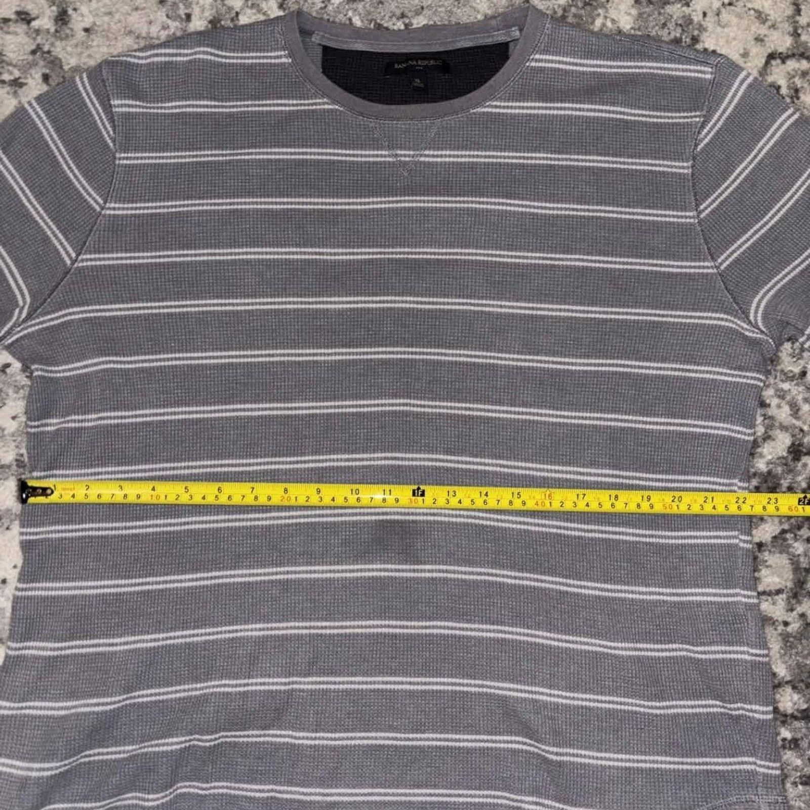 Banana Republic Y2K Striped Waffle Knit Banana Republic Thermal Shirt Size US XL / EU 56 / 4 - 7 Thumbnail