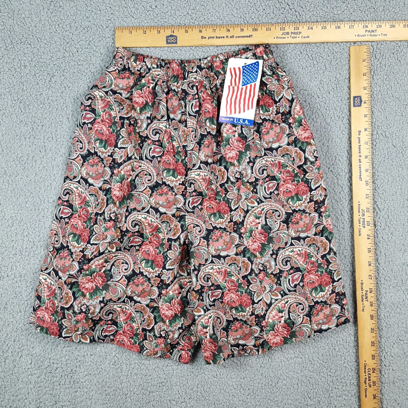 Pinko Vintage Infinity Chic Women's Shorts L Pink Floral Paisley Paperbag 90s Y2K Retro Summer Size 36" / US 14 / IT 50 - 6 Thumbnail