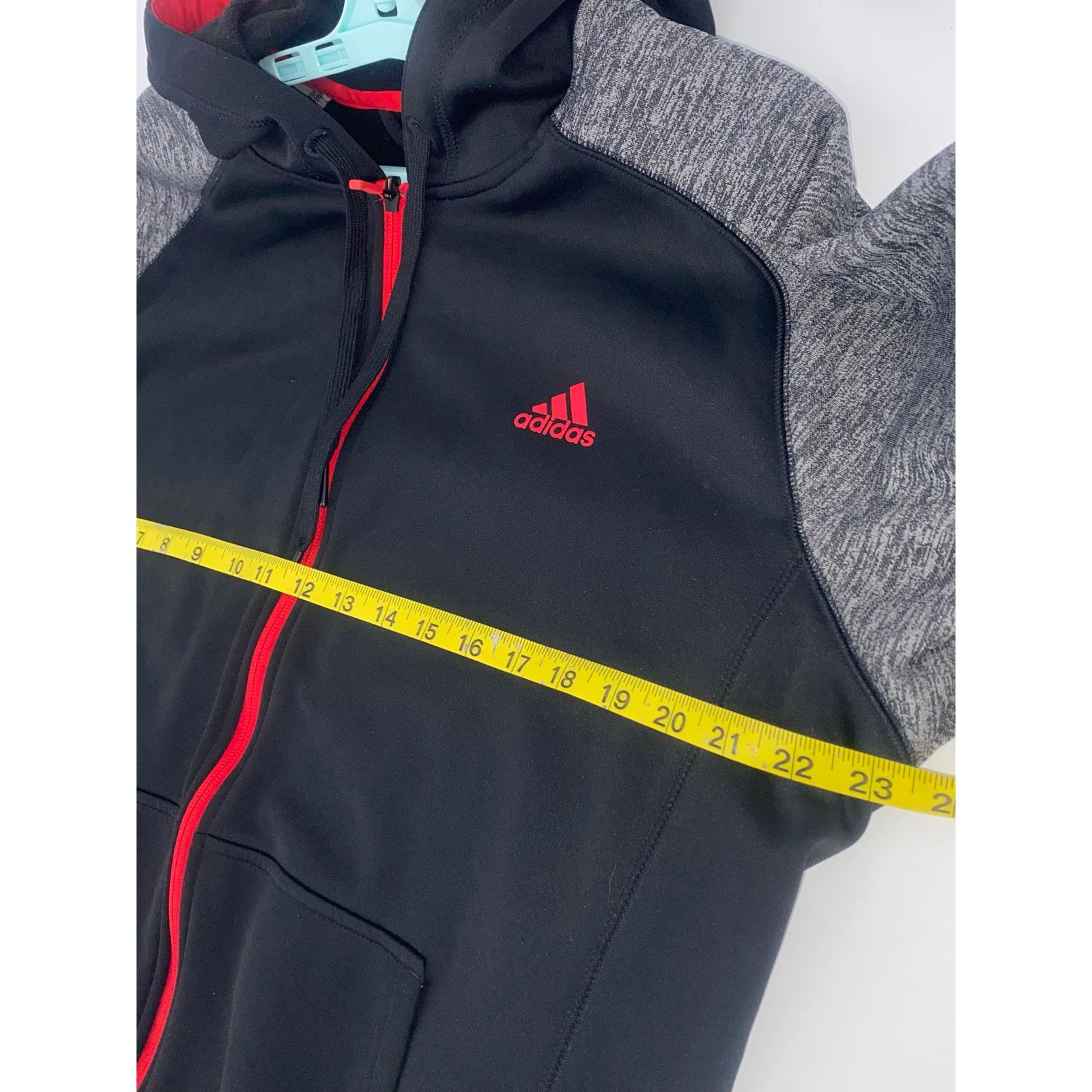 Adidas Adidas Hoodie Mens Black Gray Red Full Zip Athletic Jacket Size US L / EU 52-54 / 3 - 6 Thumbnail