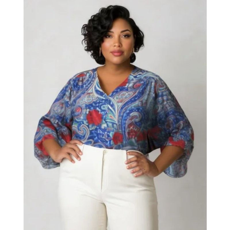 Vintage Vintage Aimee of California Floral Button-Up Blouse 22W Size XXL / US 16-18 / IT 52-54 - 1 Thumbnail