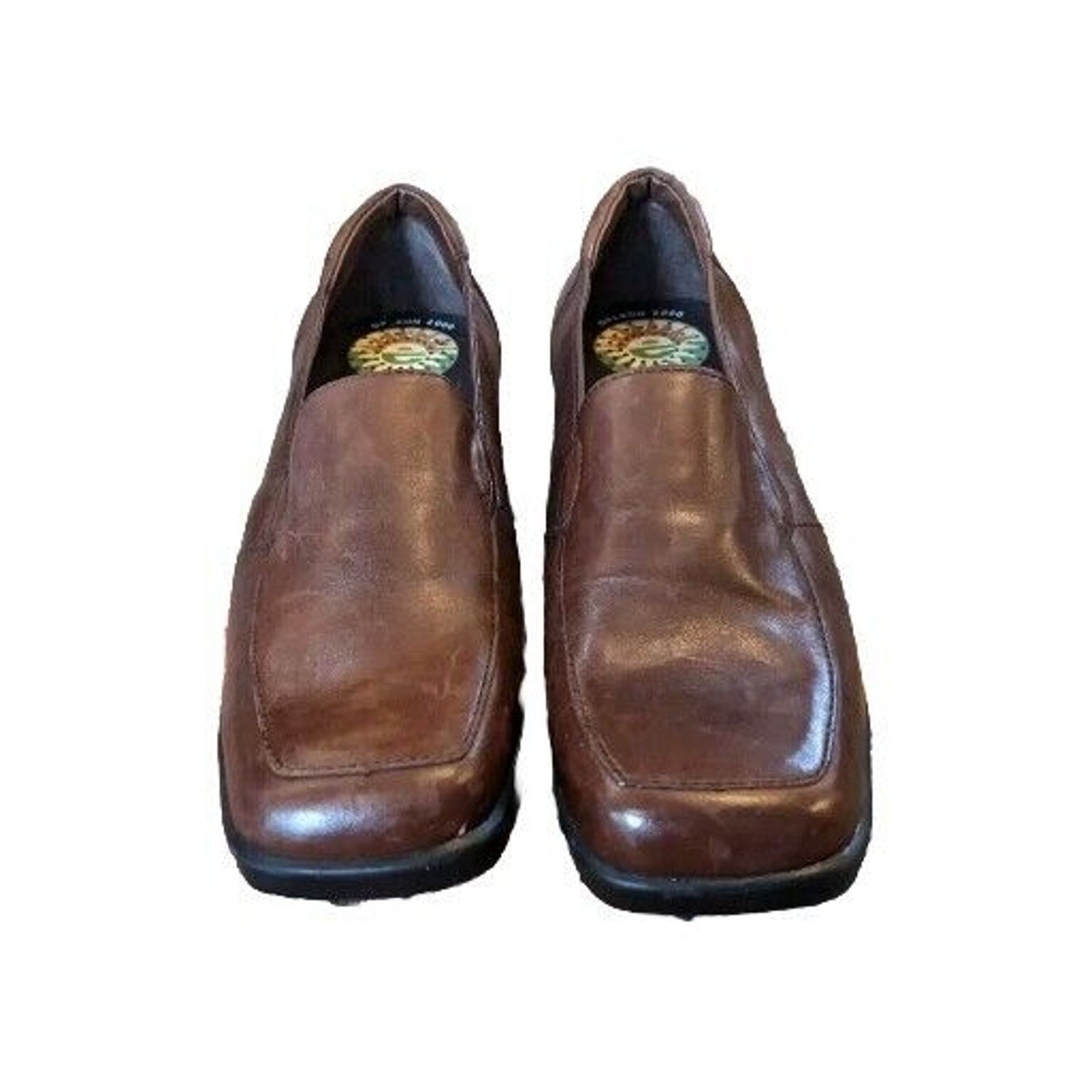 Other Earth Shoes Brown Leather Slip On Loafers Rubber Soles 8.5 Size US 8.5 / IT 38.5 - 4 Thumbnail
