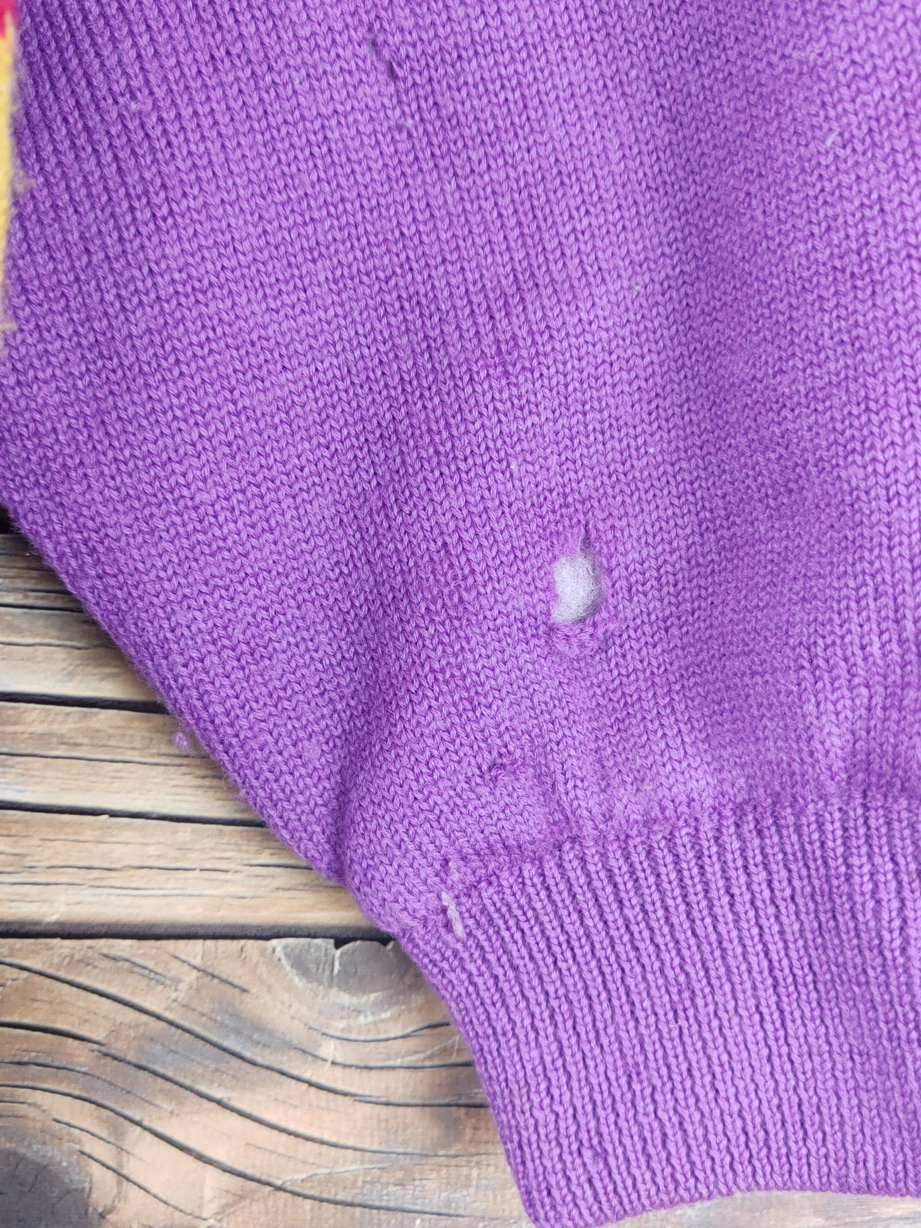 Vintage Bonheur Purple clown Knitwear Cardigan #W1813 Size US M / EU 48-50 / 2 - 12 Thumbnail