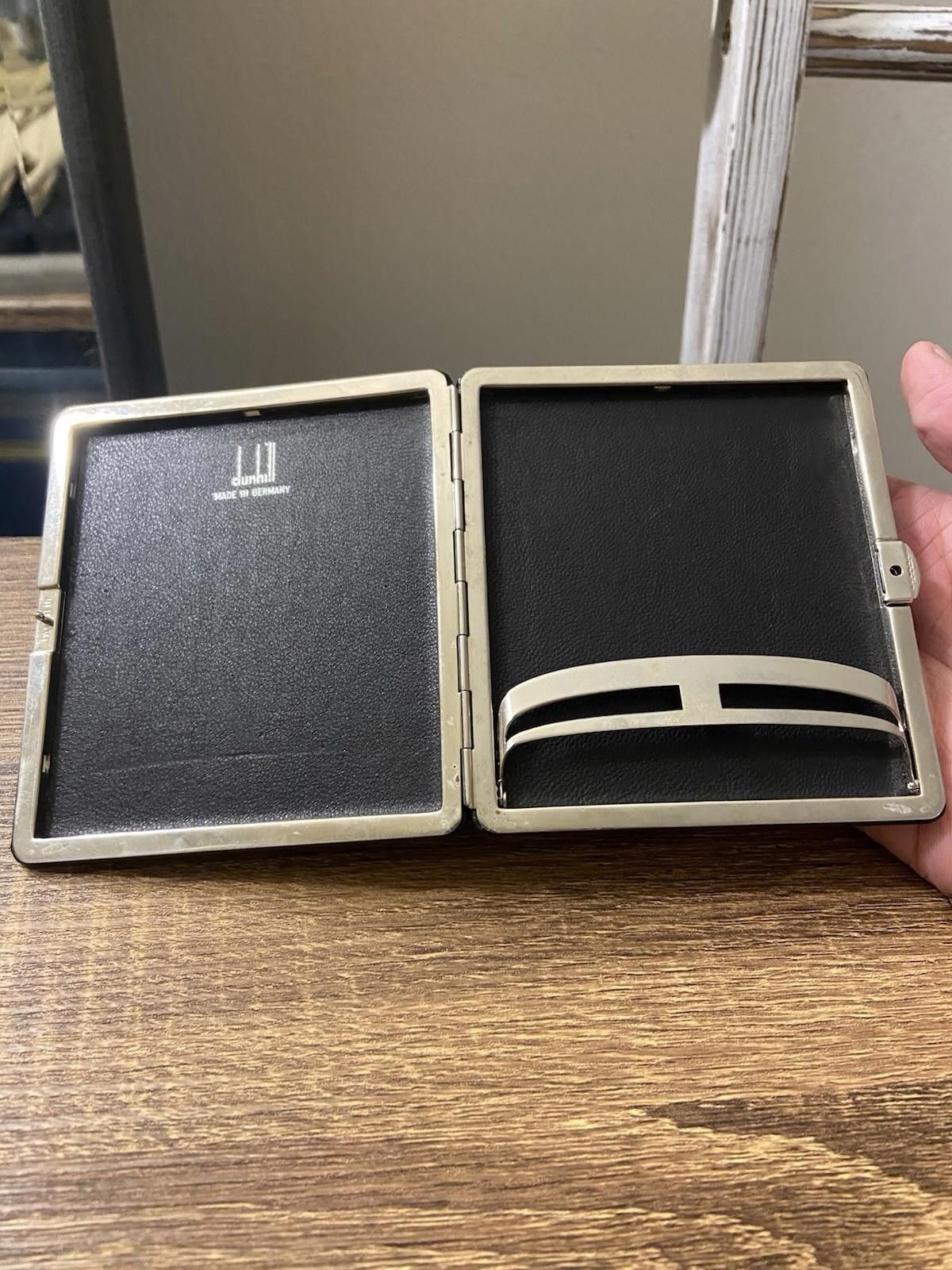 Alfred Dunhill Dunhill Vintage HUGE Logo Black Leather Brass Cigarette Case Size ONE SIZE - 12 Thumbnail