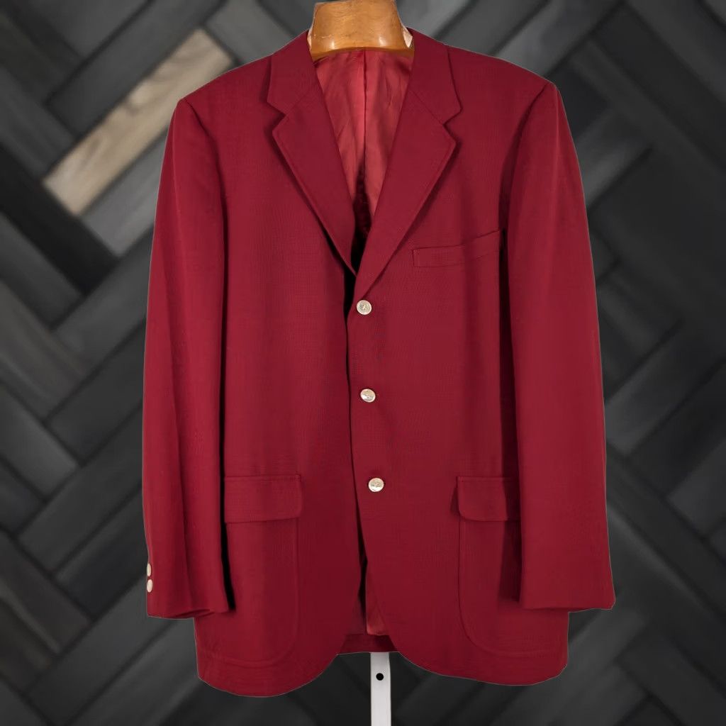 Imperial Burdi ne's 60s Imperial Landrow Red Maroon Wool Sport Coat Blazer Men's 42R VTG Burdine's 1960s Mod GoGo Shirt? Size 42R - 1 Thumbnail