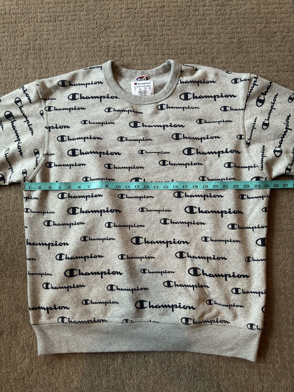 Champion All Over Logo Print Sweater Size US XL / EU 56 / 4 - 2 Thumbnail