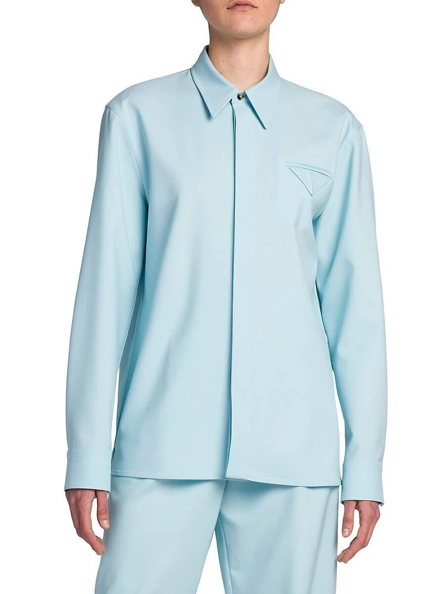 image of Bottega Veneta O1Bcso1Str0324 Shirt In Blue, Women's (Size Small)