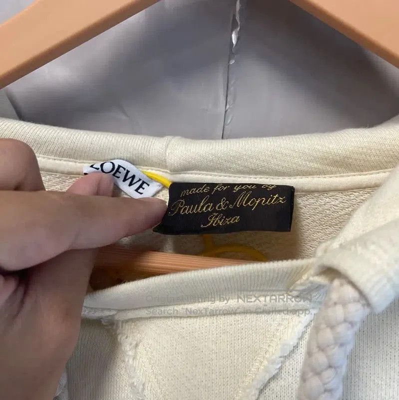 Loewe Loewe Cream Hoodie with Logo Design . Size M / US 6-8 / IT 42-44 - 3 Thumbnail